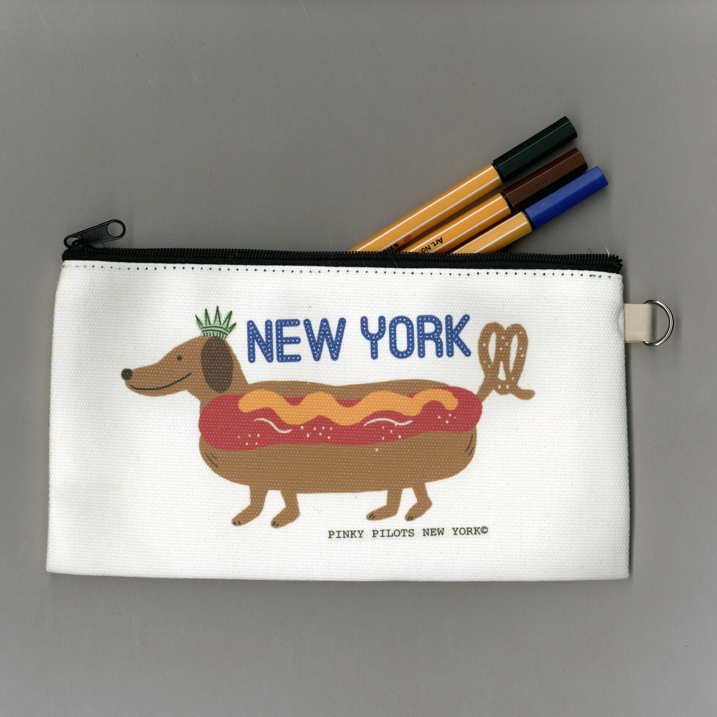 Hot Dog New York Cotton Canvas Pouch