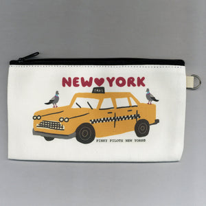 New York Taxi Cotton Canvas Pouch