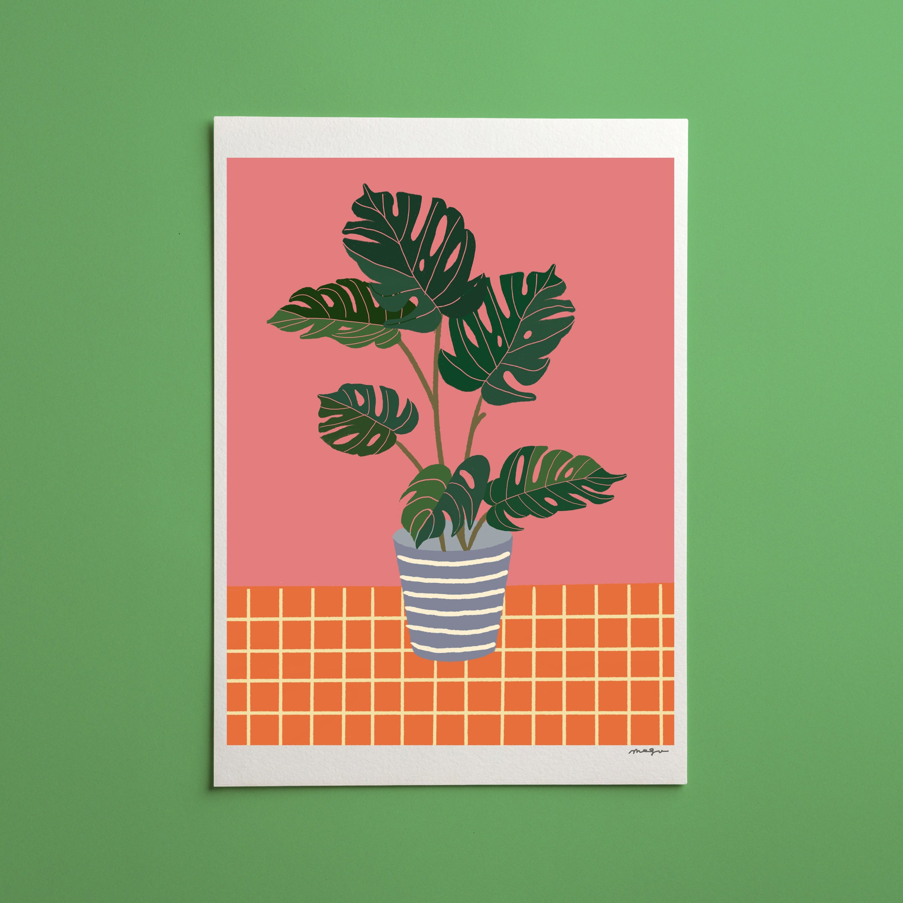 monstera plant pink Plants Art print/Monstera plants/plants print/Monstera art print – PINKY PILOTS NEW YORK