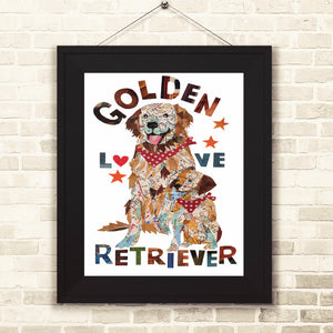 Map dog love golden dog/ Golden retriever