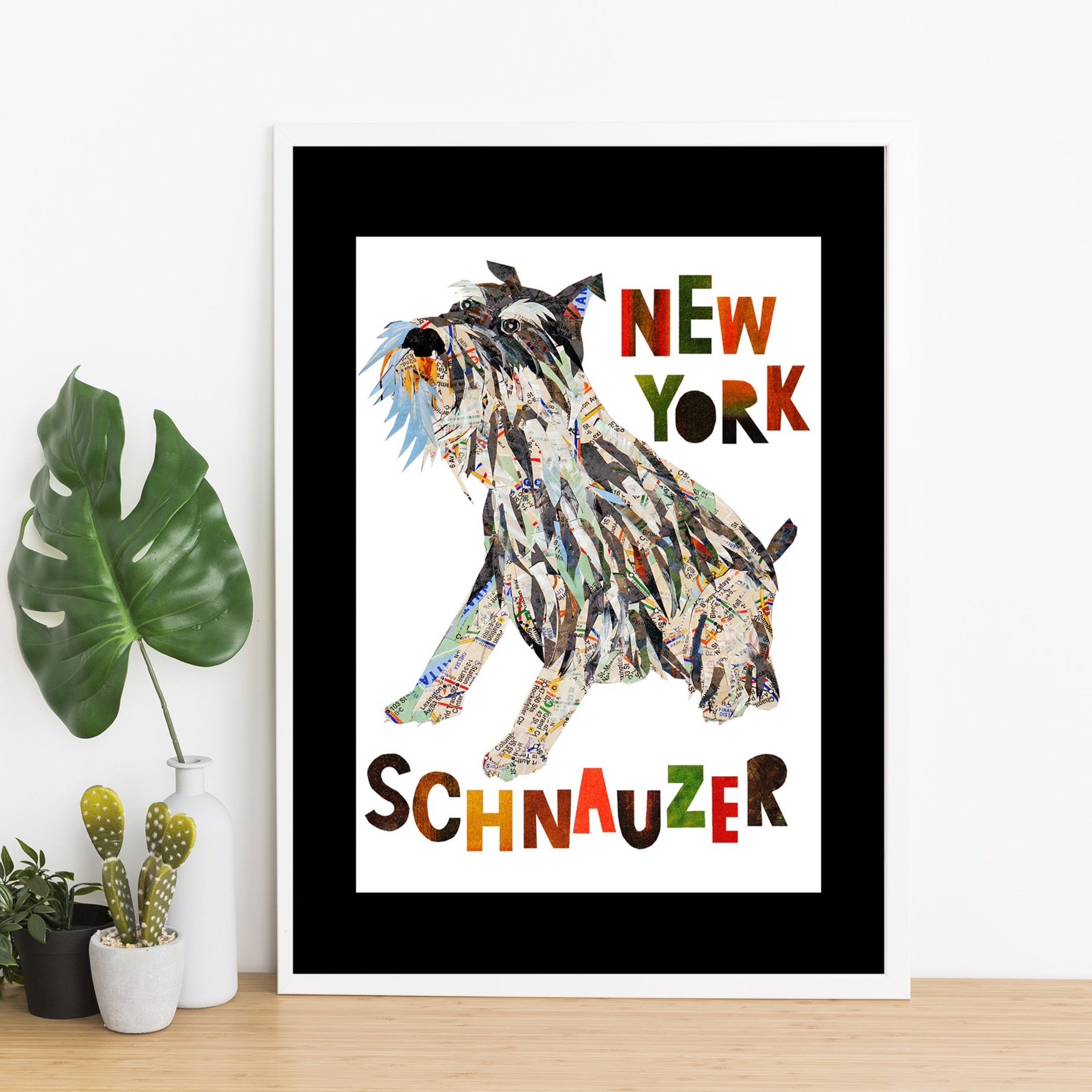 Map dog love schnauzer dog