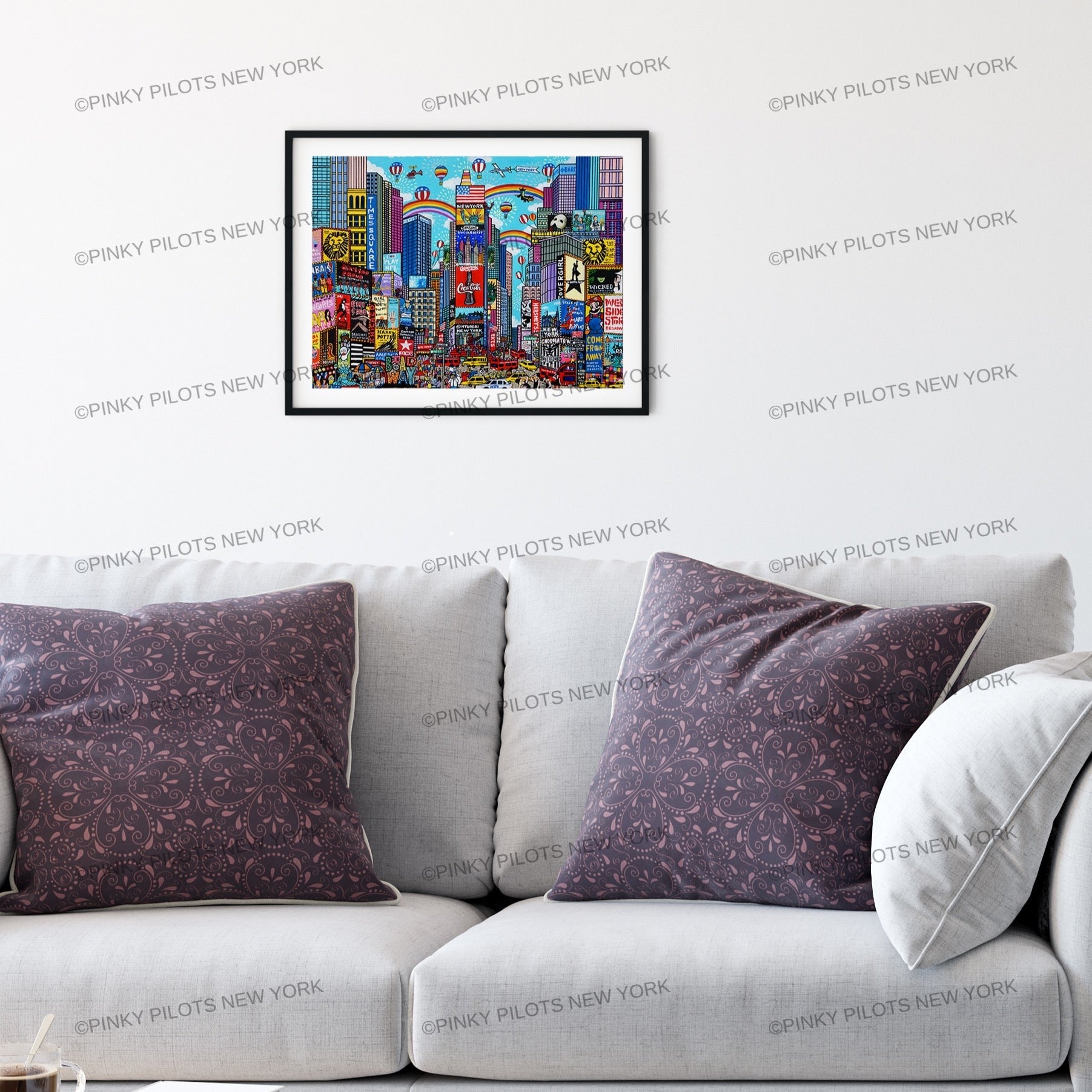 "The outstanding city of lights''  Times square New York Art