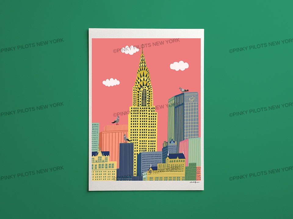 Chrysler Building PRINT /NYC art print/New York illustration/Chrysler Building art