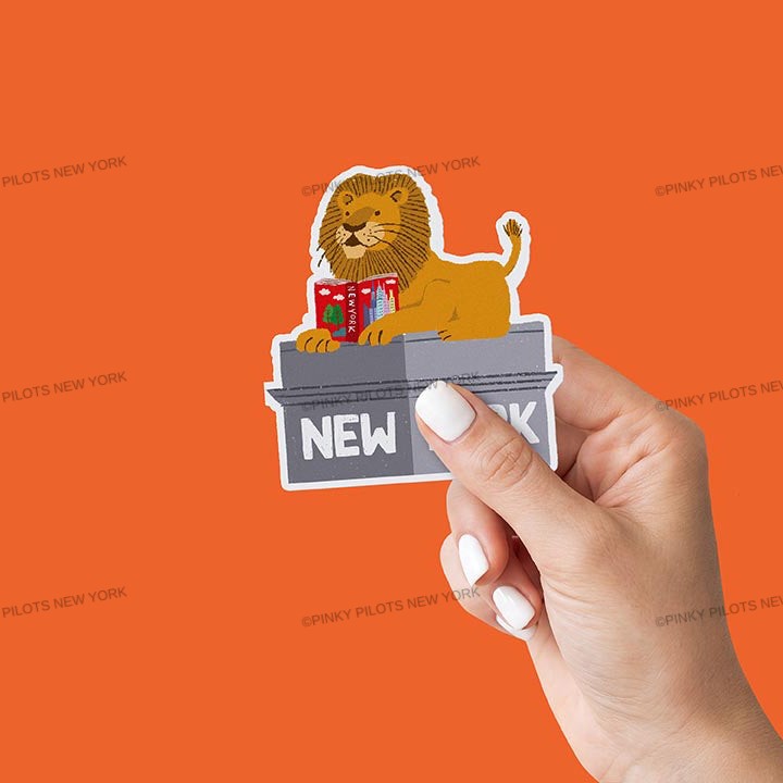 NYC LIBRARY LION  STICKER
