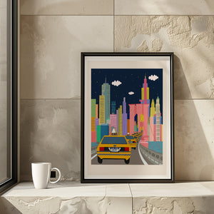 NYC TAXI Art print / Brooklyn brige art print/NYC art print/New York illustration /New York print wall art/art print New York/NYC/NYC art/ New York art/NEW YORK/NEW YORK