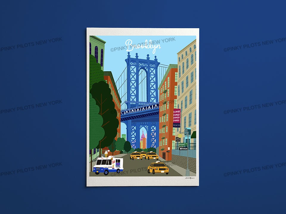 Dumbo Brooklyn New York Ilustration/ Brooklyn Dumbo Art