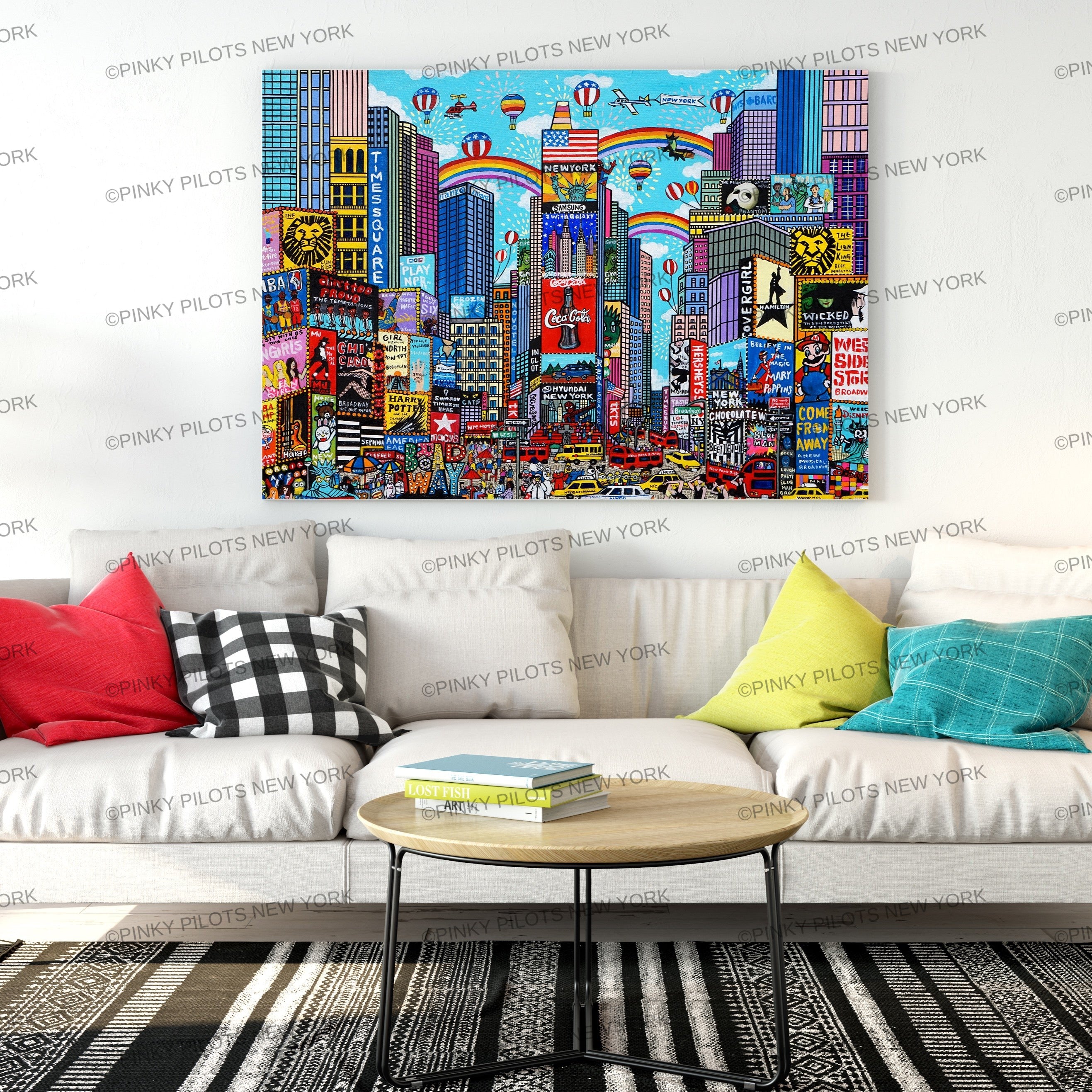 "The outstanding city of lights''  Times square New York Art