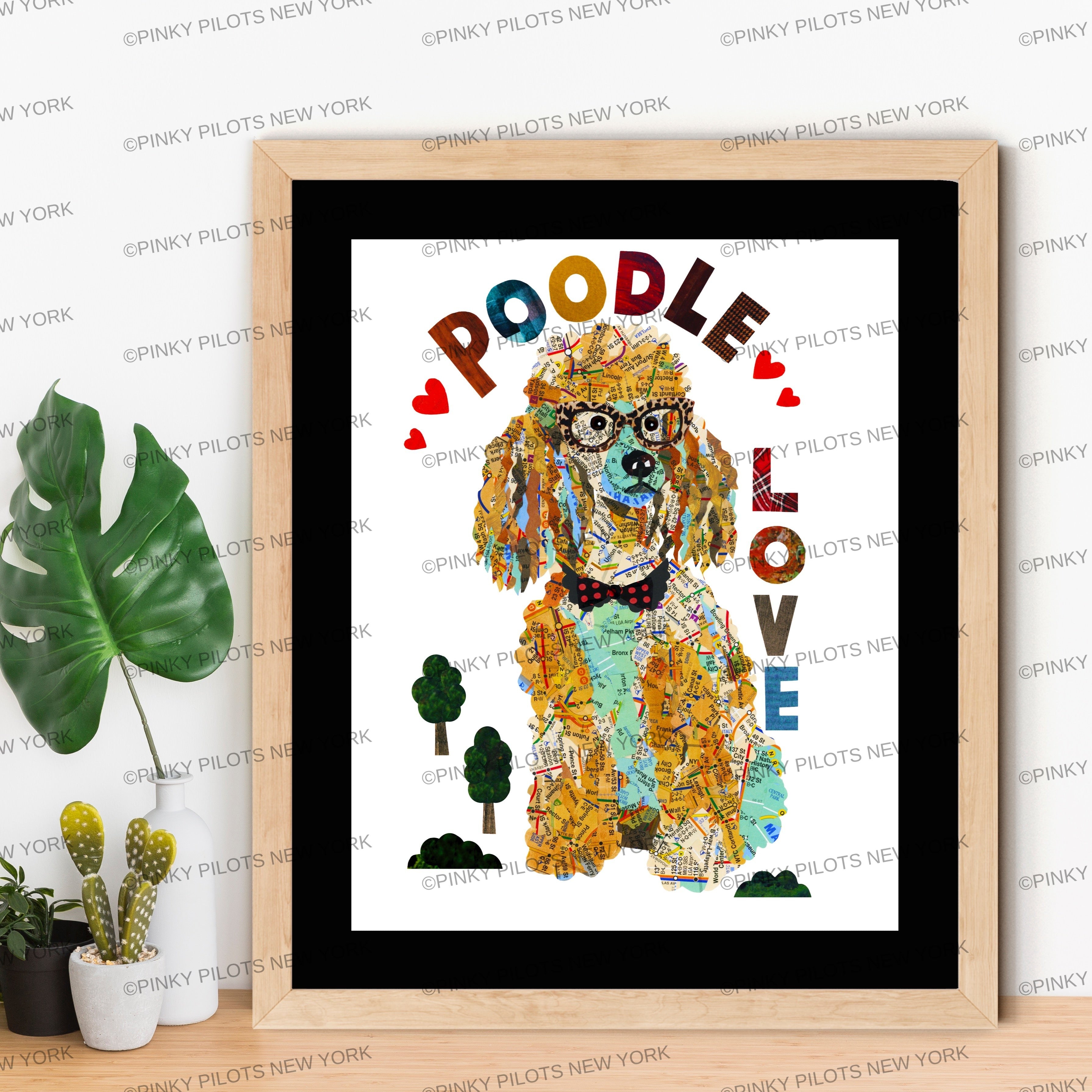 Map dog love TOY POODLE dog /POODLE ART