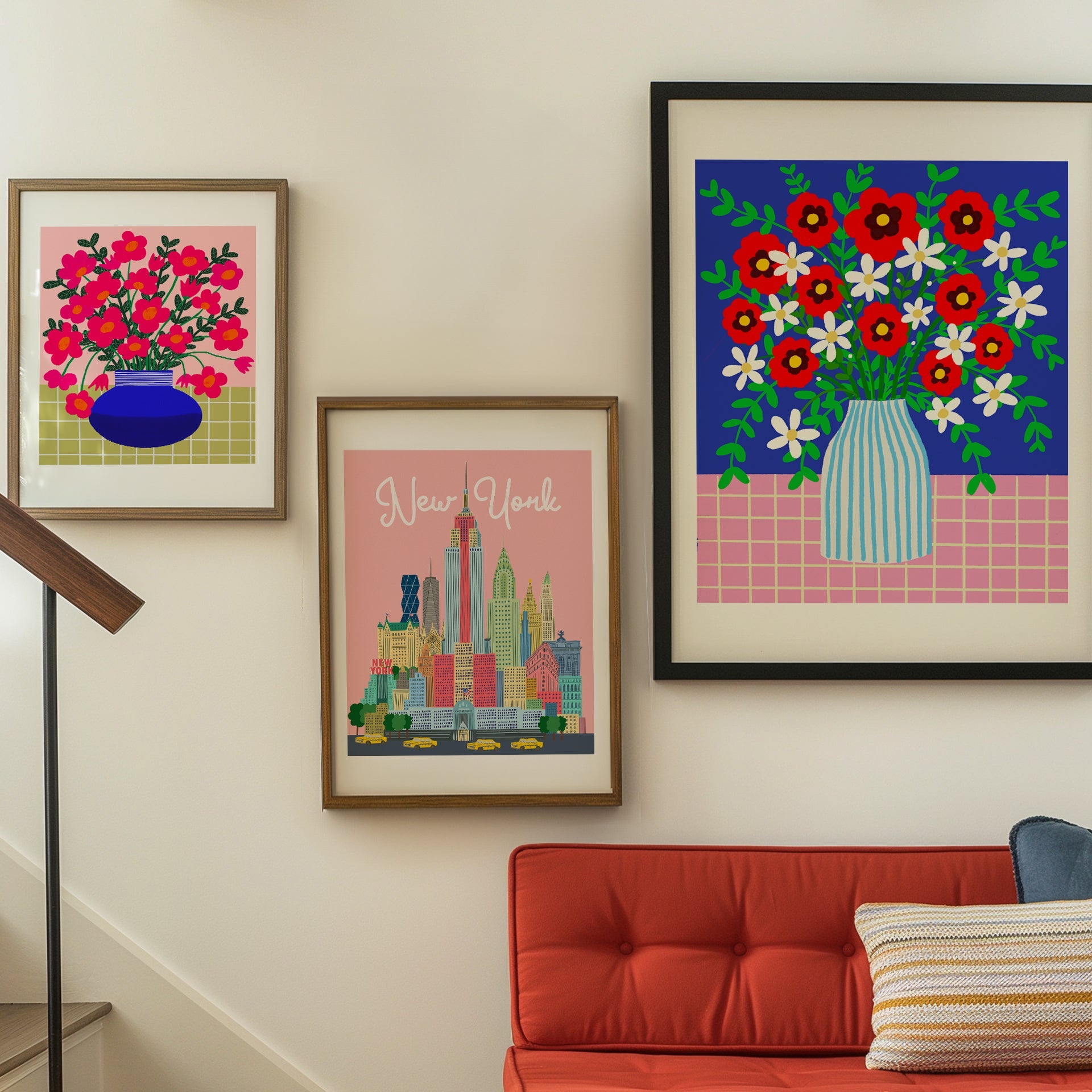Abstract Flowers Print /Floral Vase Illustration/Abstract Floral Print