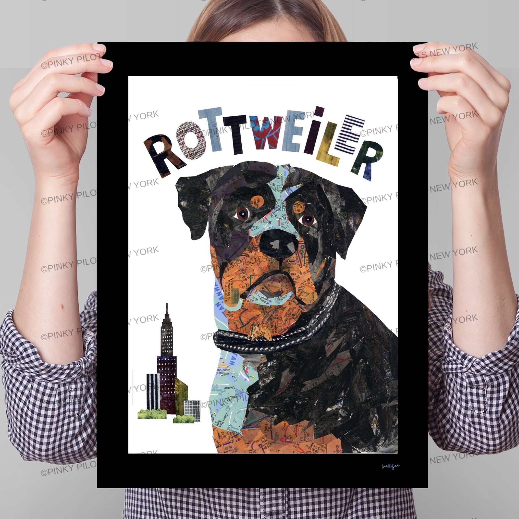 Map dog ROTTWEILER dog art