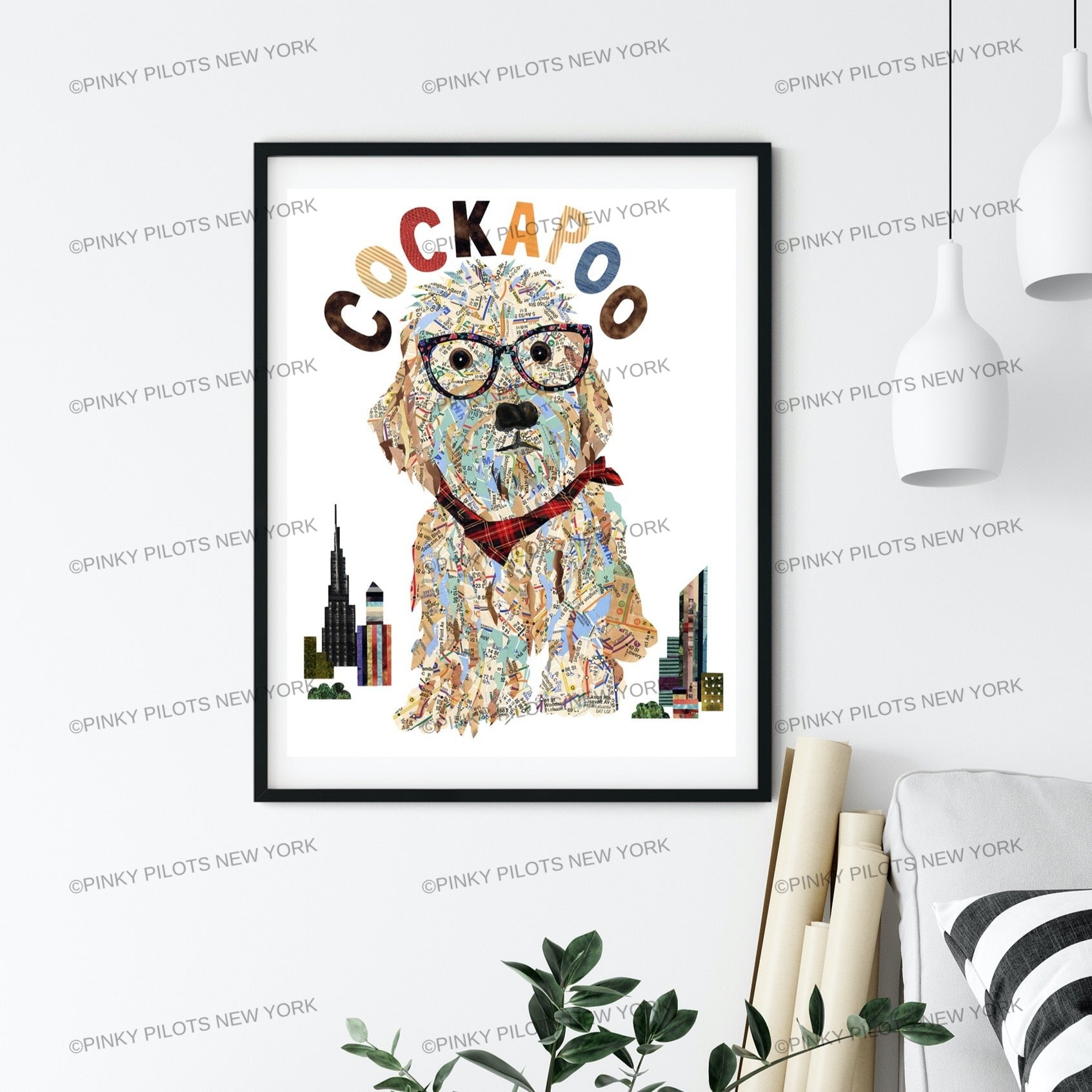 Map dog COCKAPOO /COCKAPOO ART PRINT