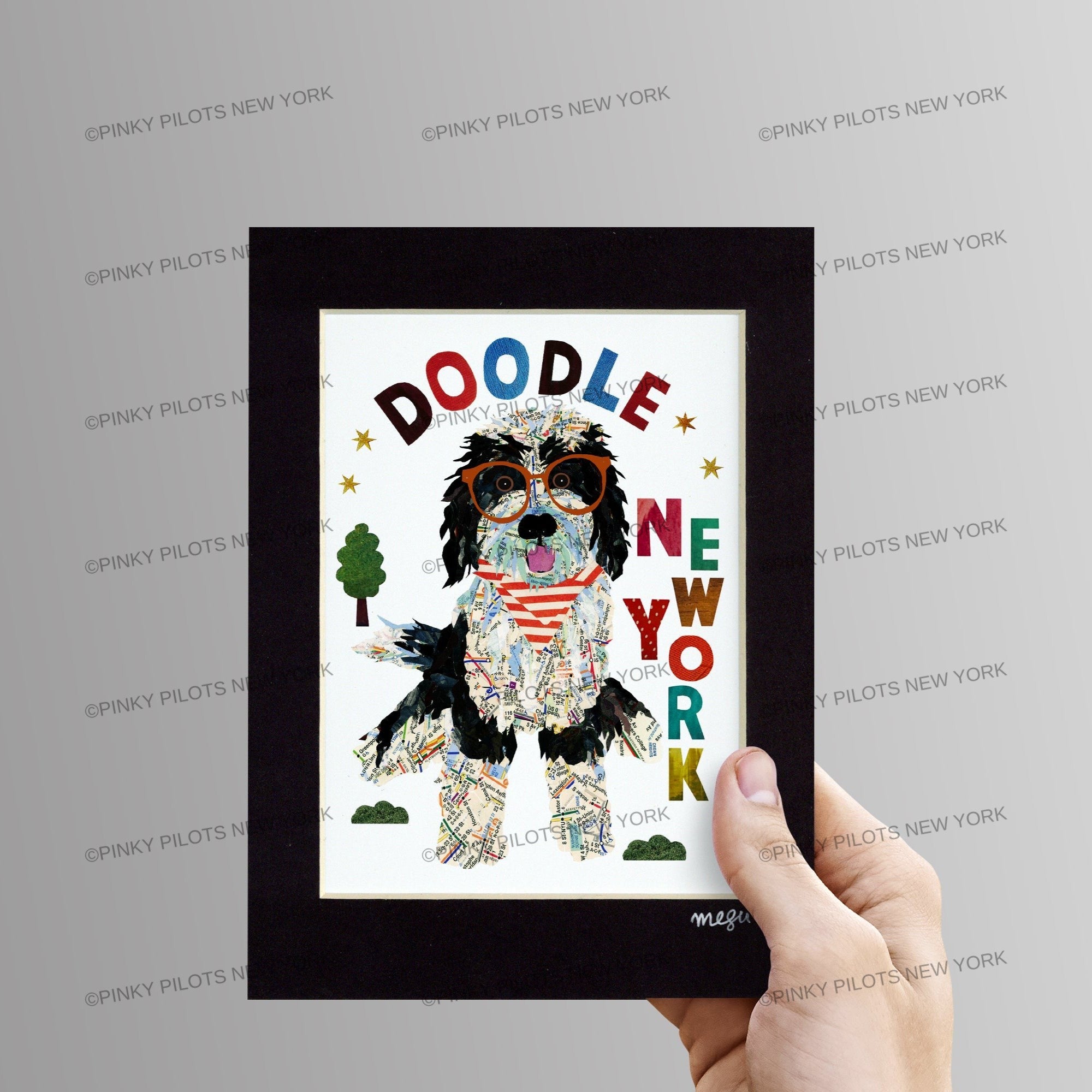 Bernedoodle dog art print
