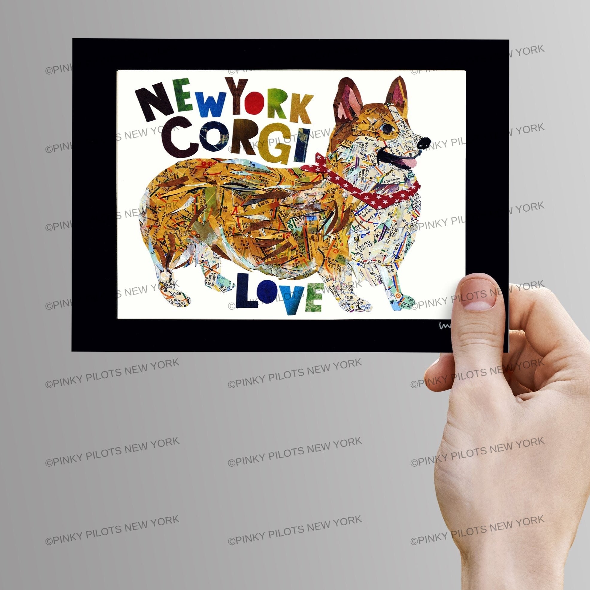 Map dog "Love Corgi dog"