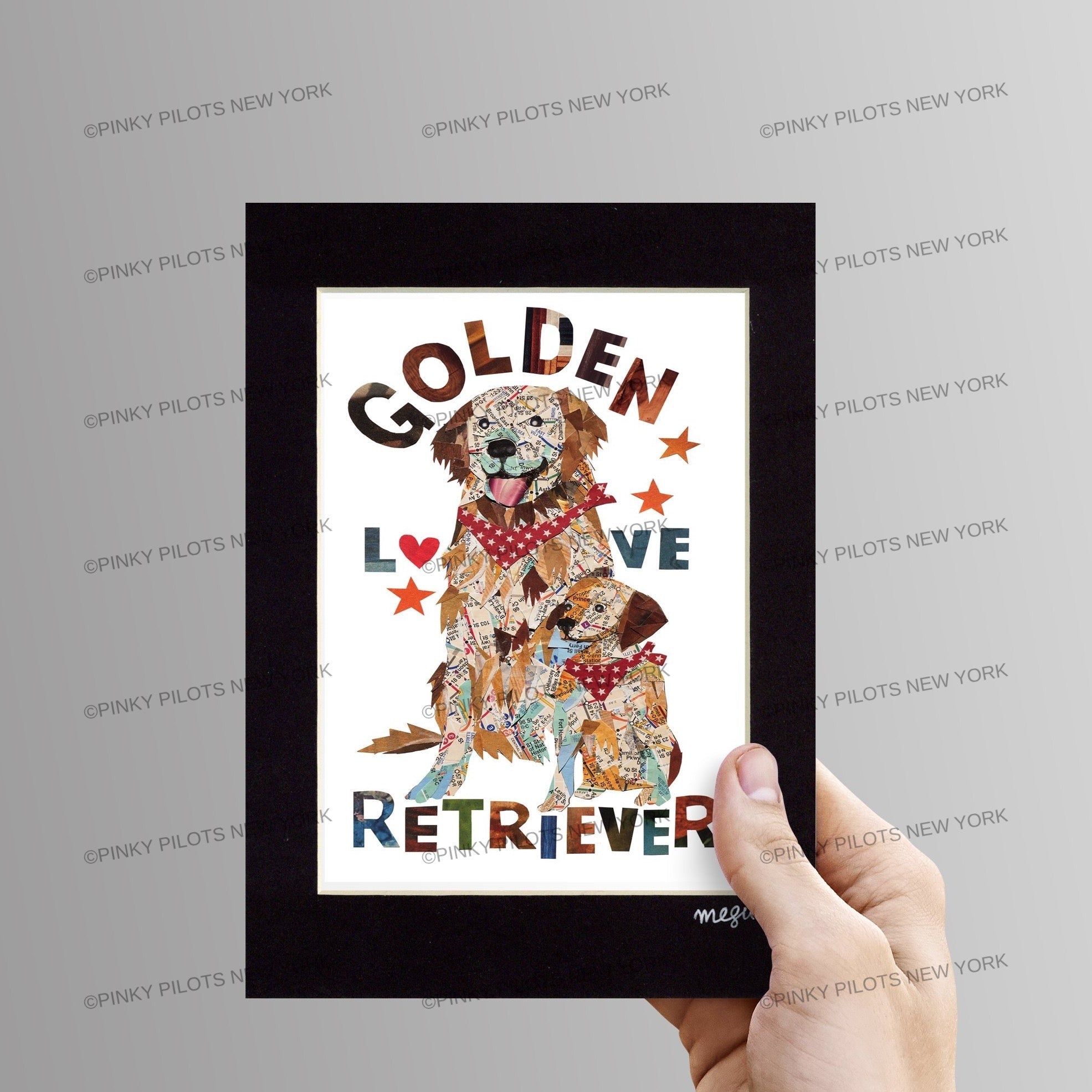 Map dog love golden dog/ Golden retriever