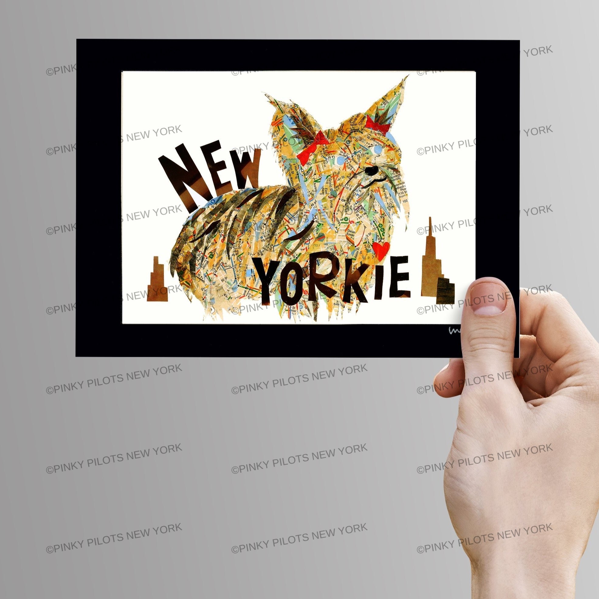 Map dog NEW YORKIE/Yorkshire terrier Art