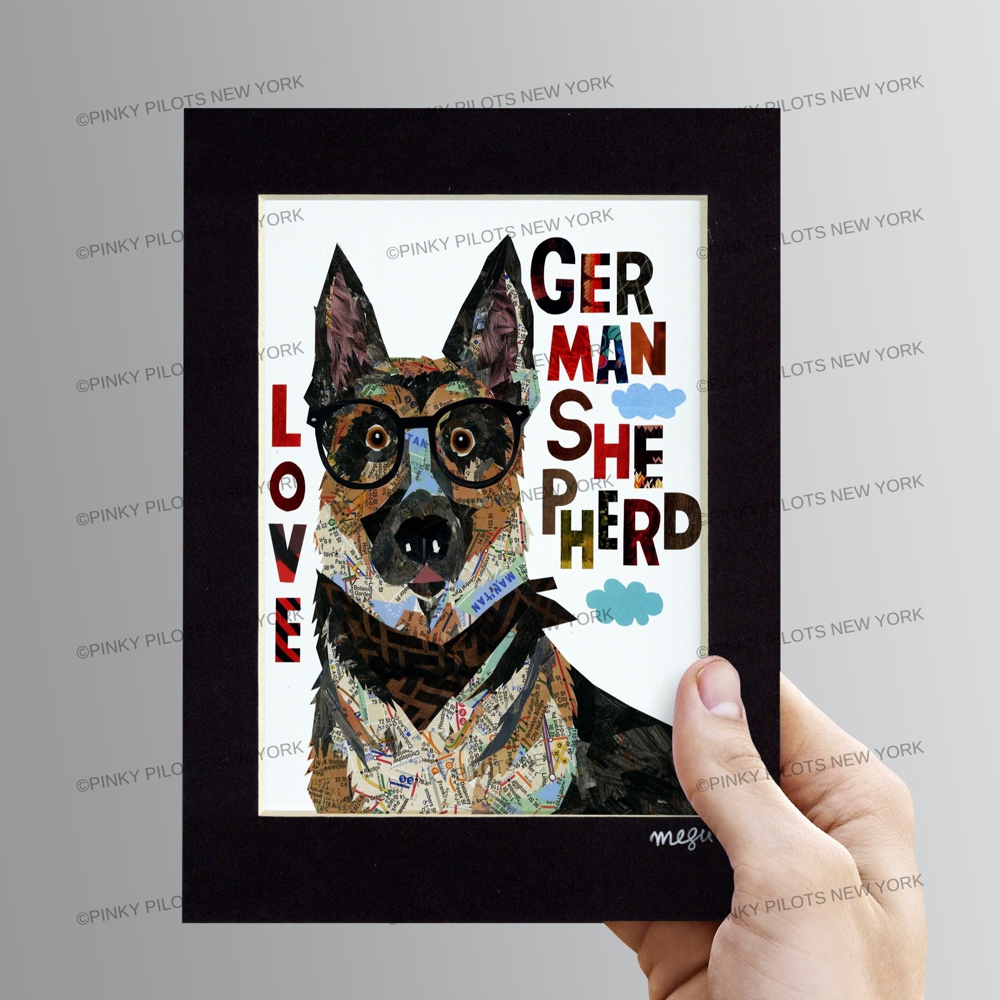 Map Dog German shepherd  - German shepherd art