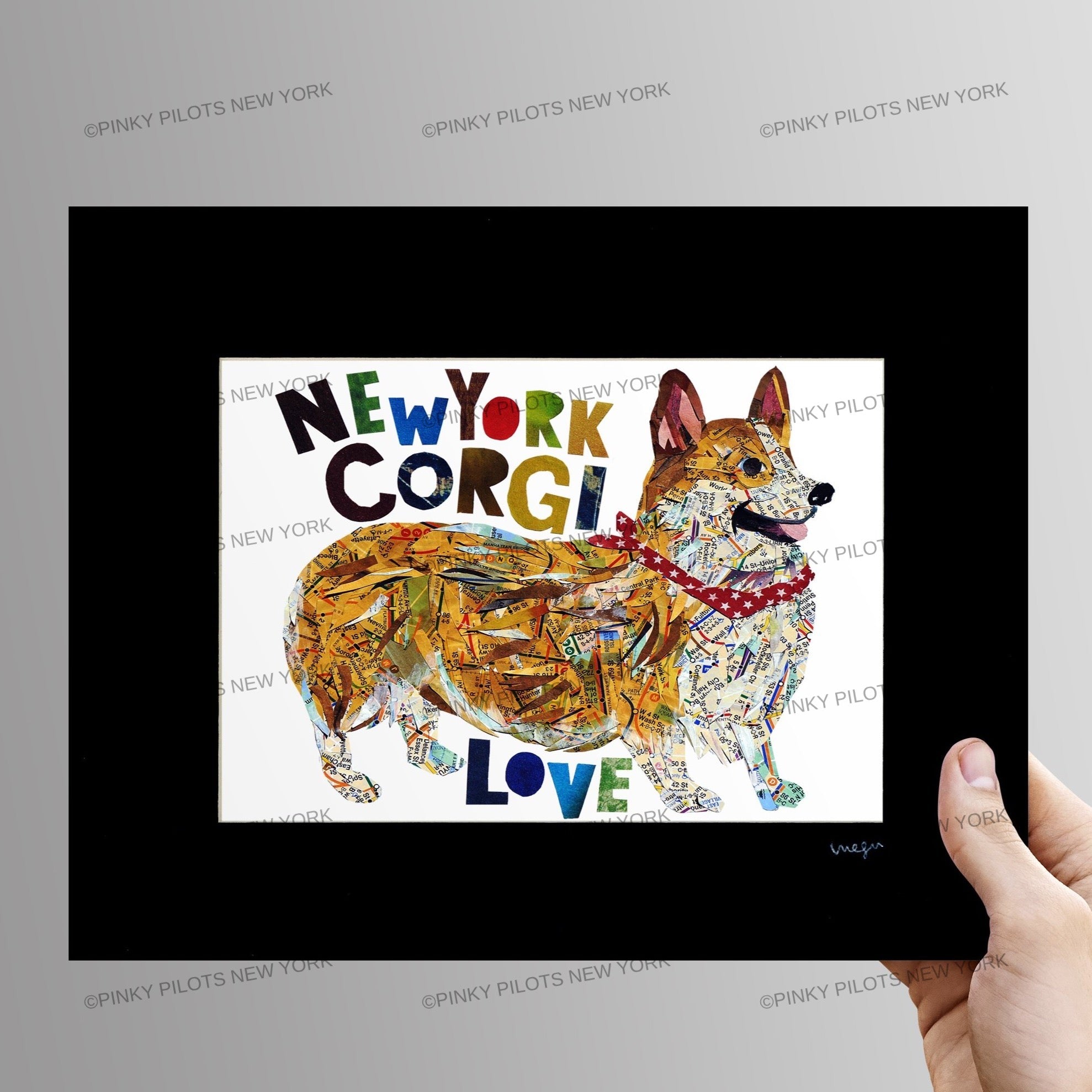 Map dog "Love Corgi dog"