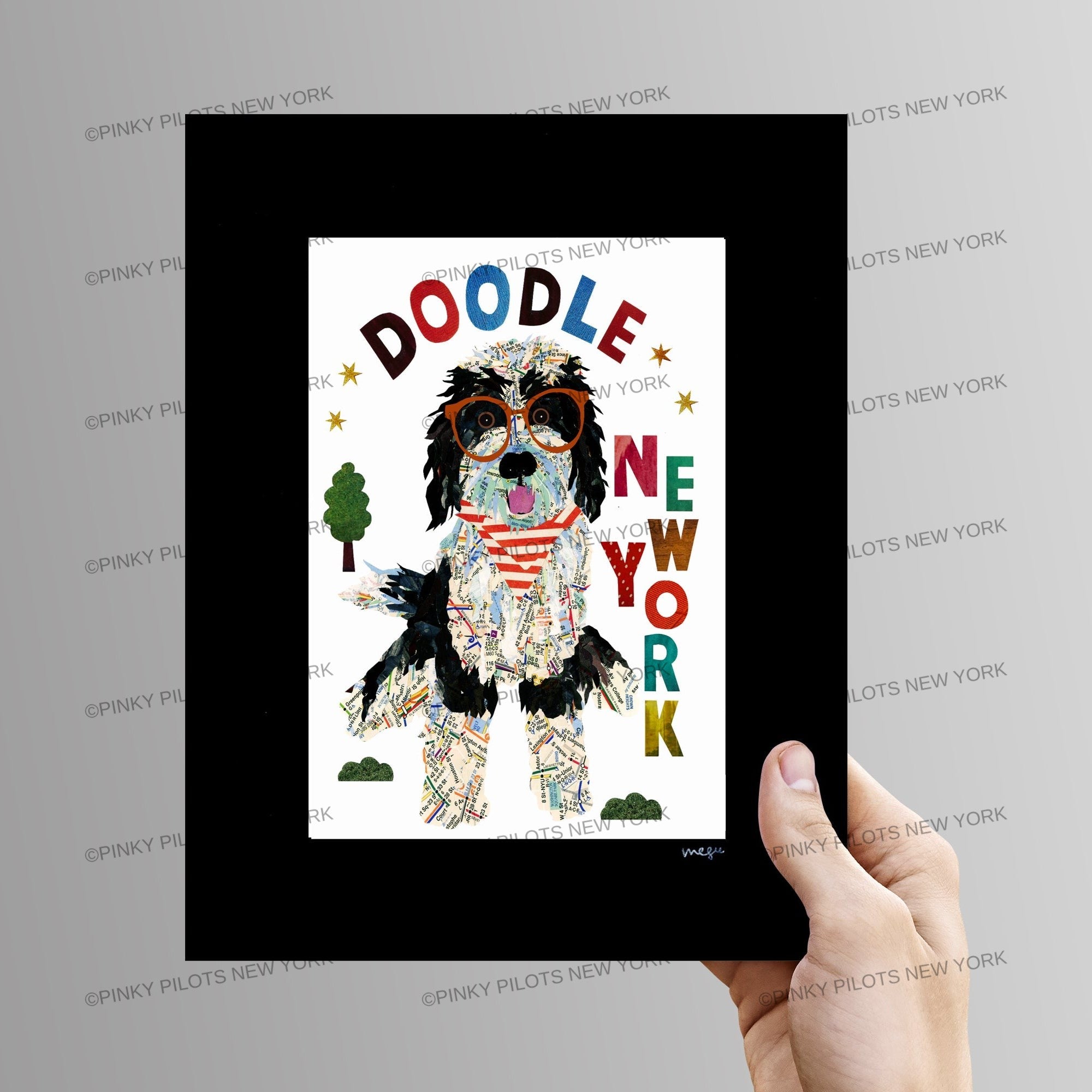 Bernedoodle dog art print