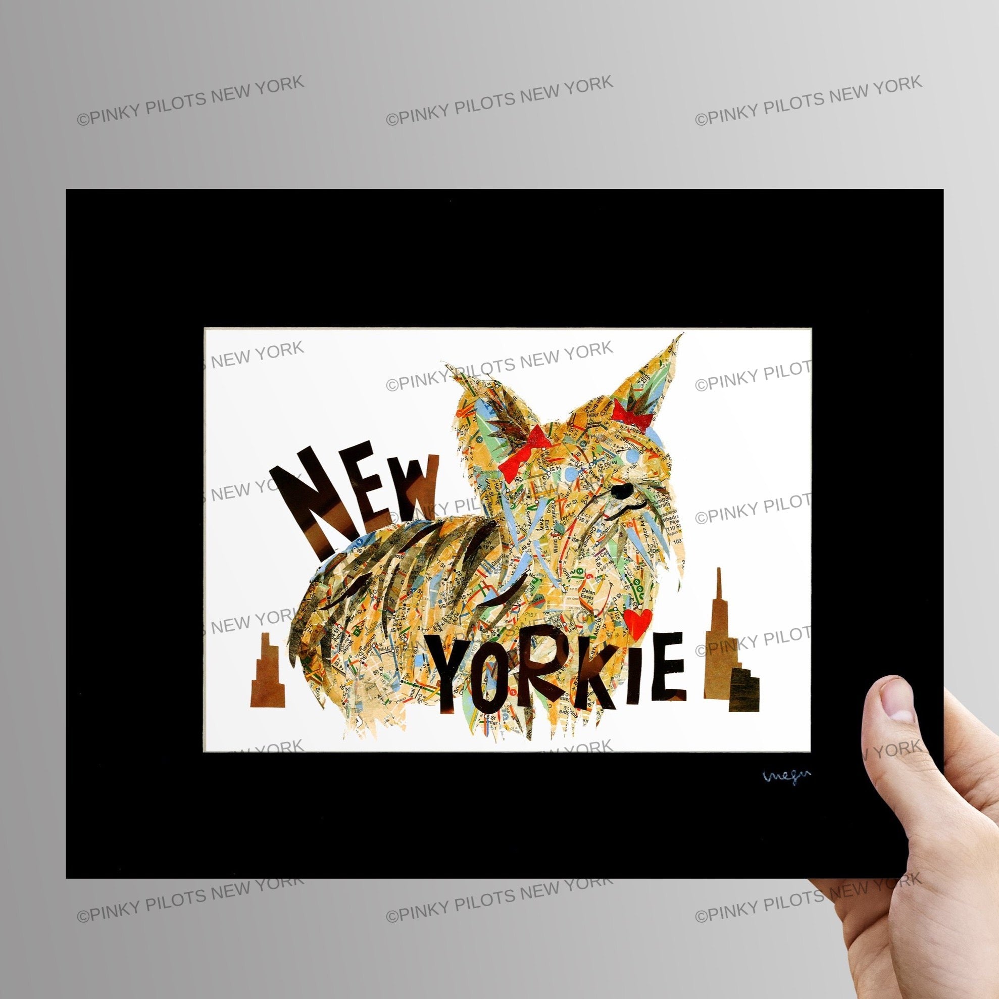 Map dog NEW YORKIE/Yorkshire terrier Art