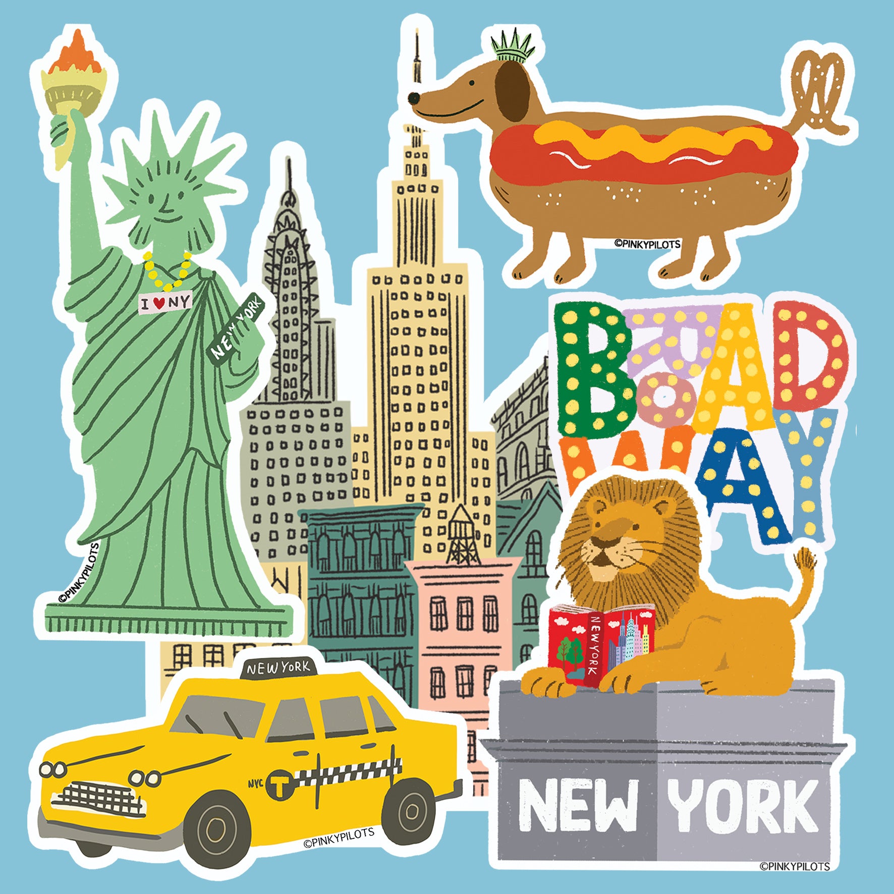 NYC ICON  6-PACK STICKERS SET  A