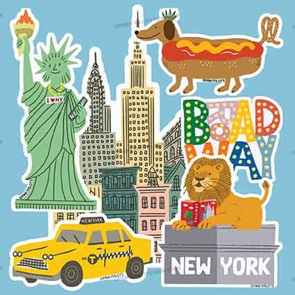 NYC ICON  6-PACK STICKERS SET  A