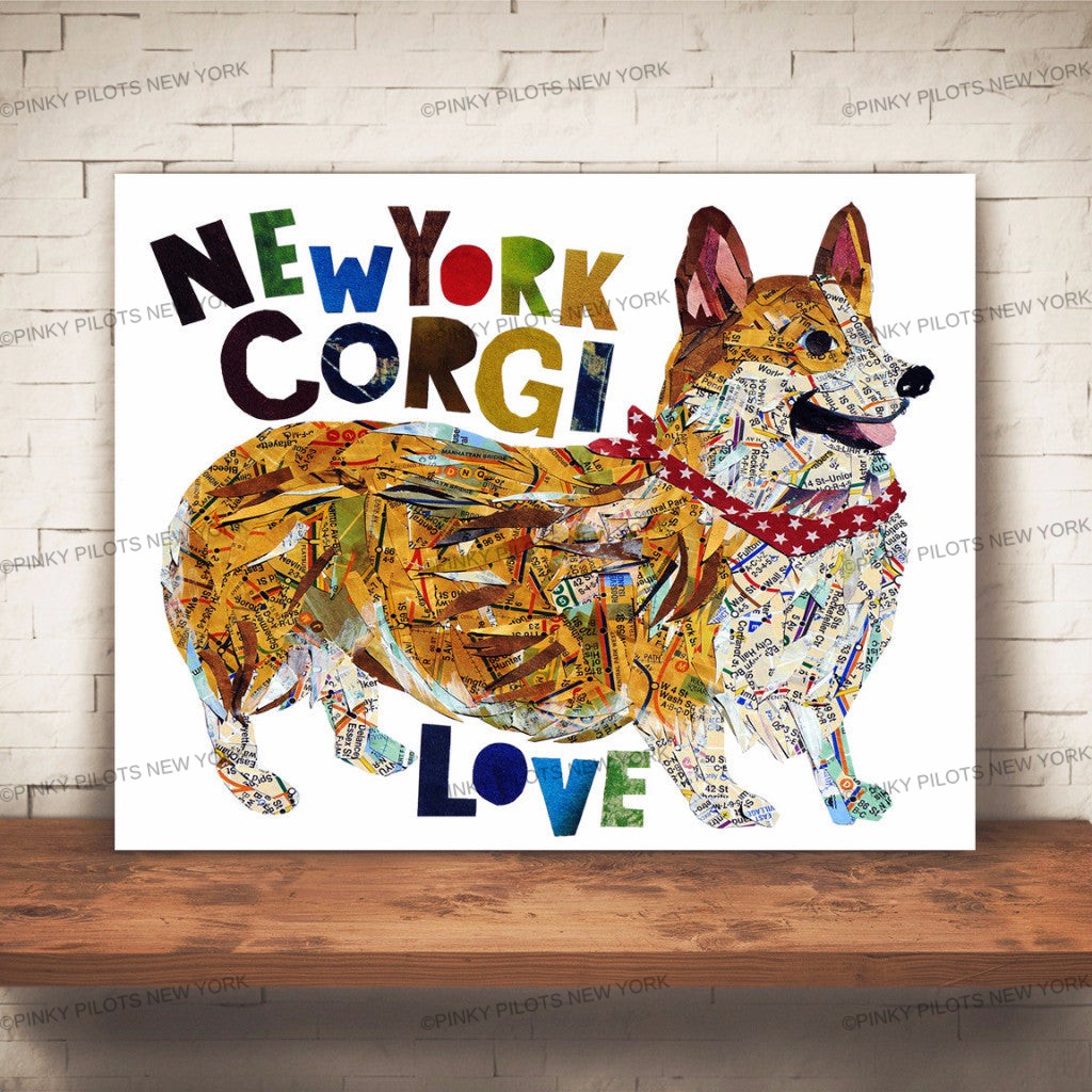 Map dog "Love Corgi dog"