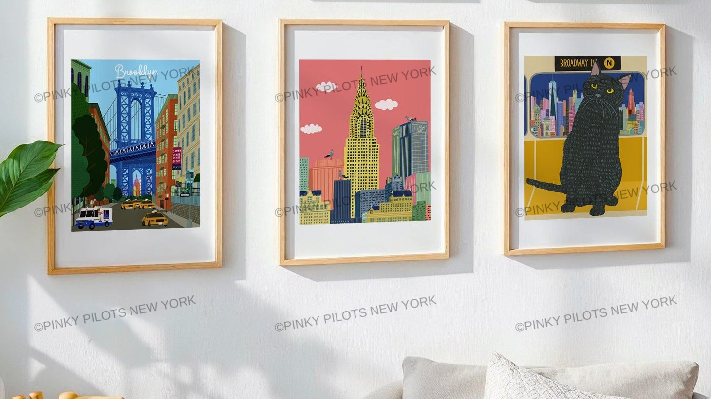 Big Apple NYC art print/New York illustration