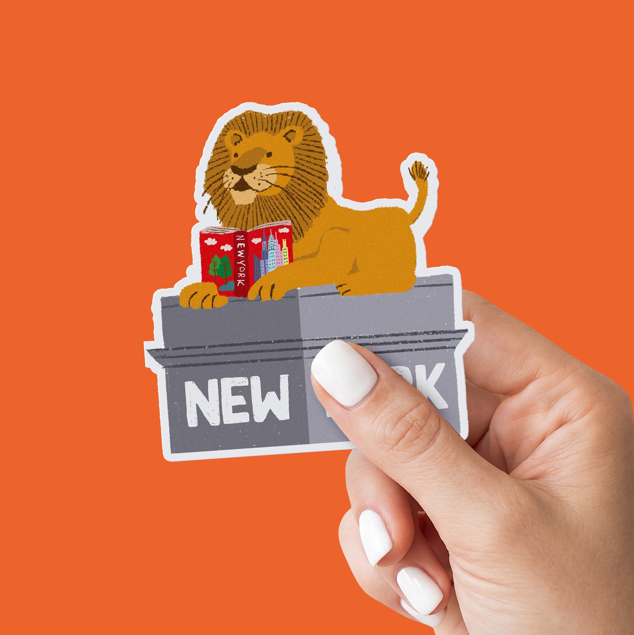 NYC LIBRARY LION  STICKER
