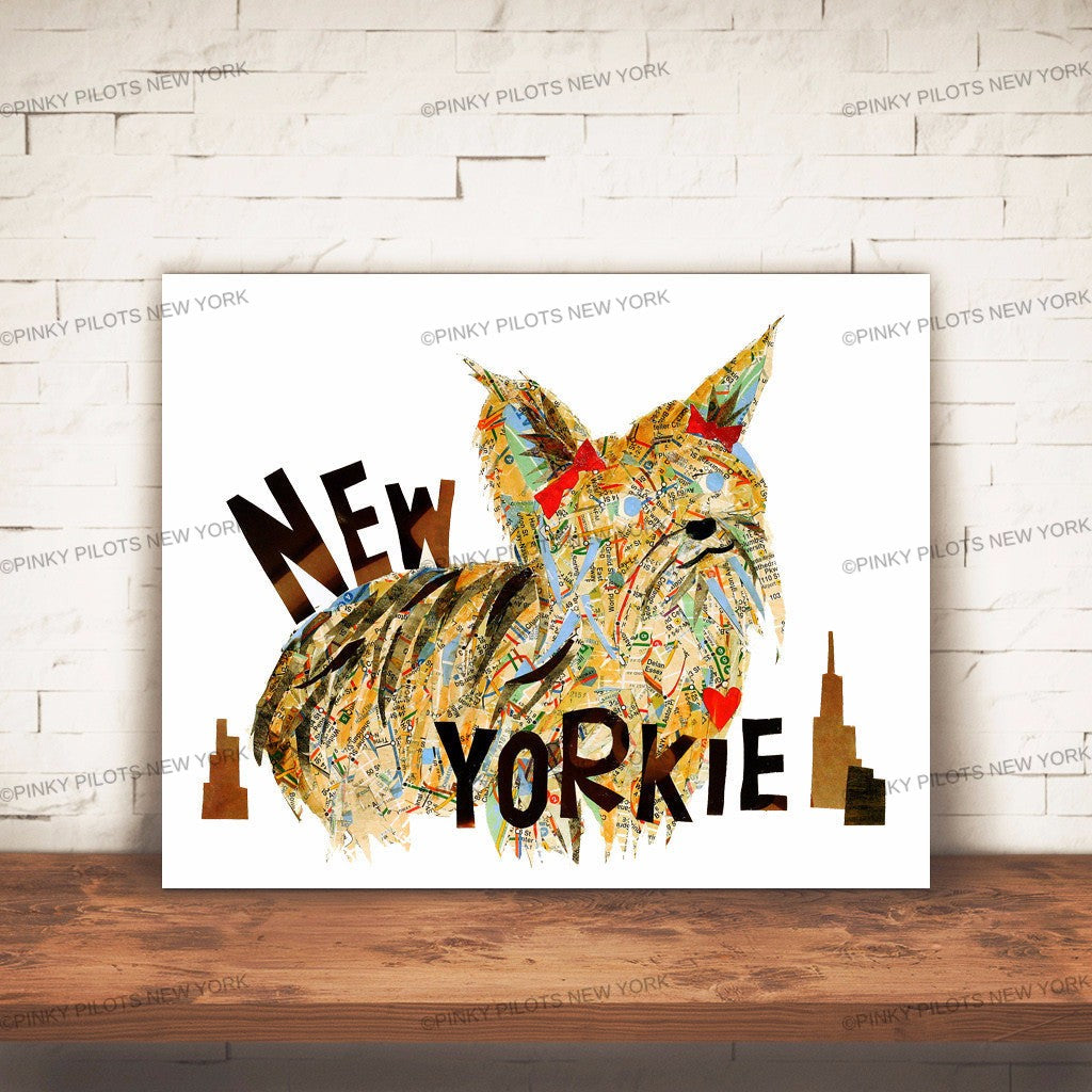 Map dog NEW YORKIE/Yorkshire terrier Art