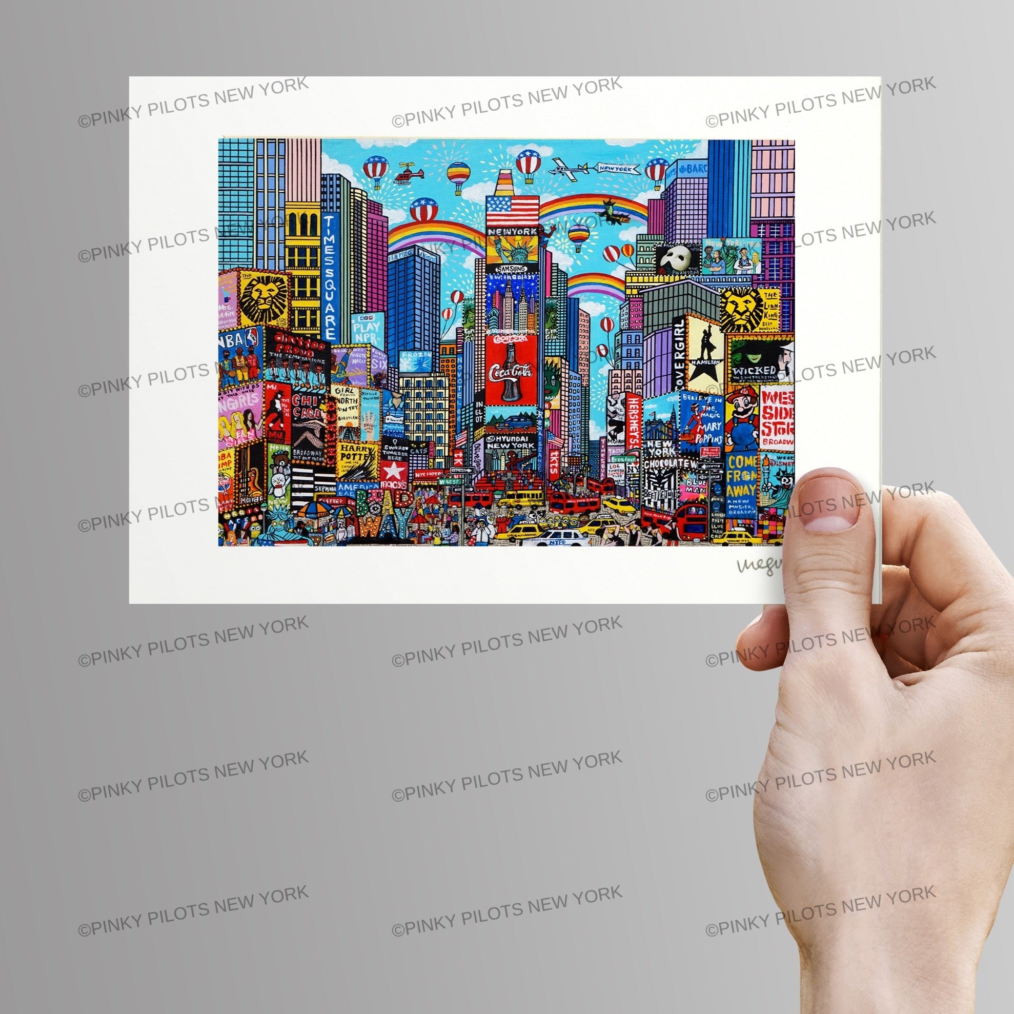 "The outstanding city of lights''  Times square New York Art