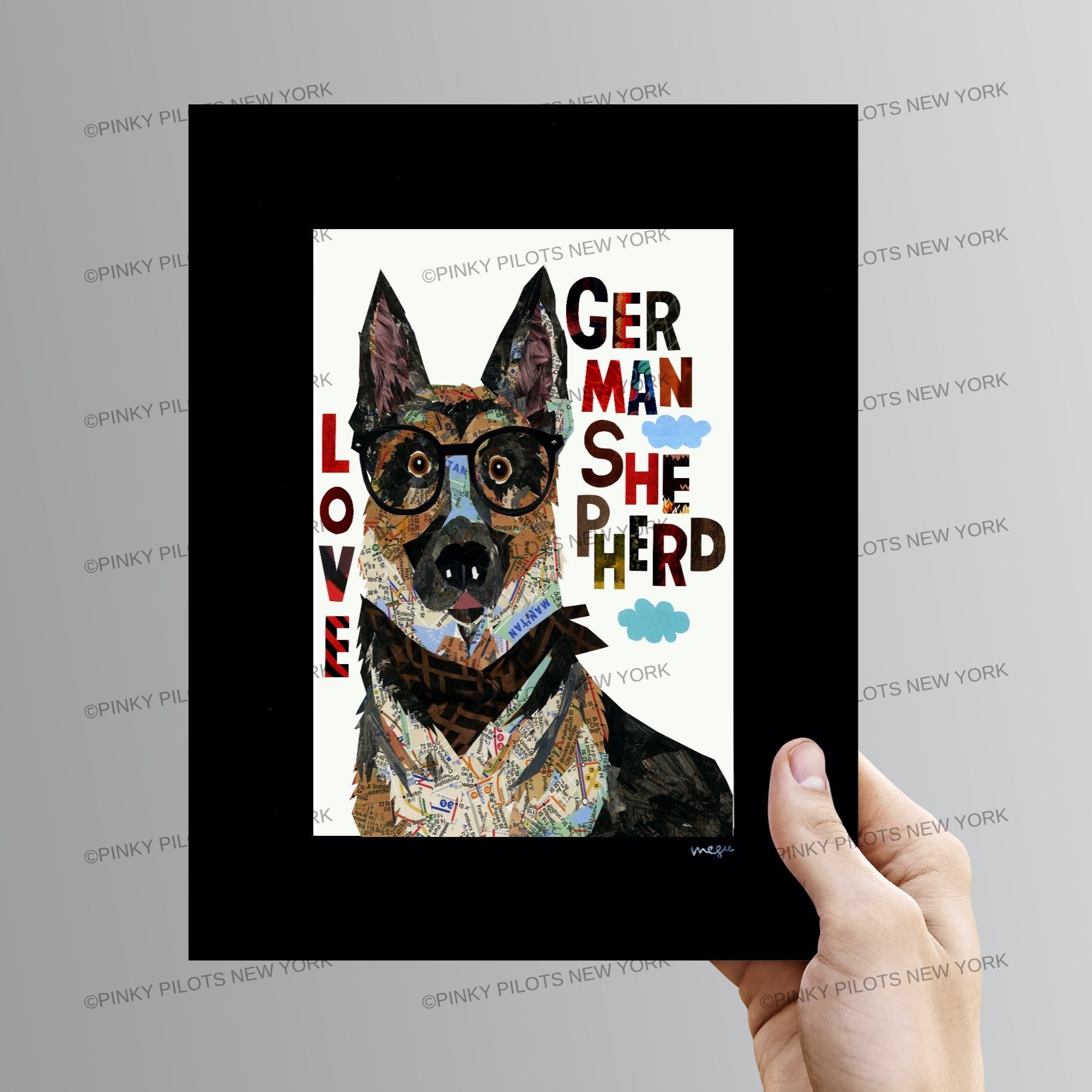 Map Dog German shepherd  - German shepherd art