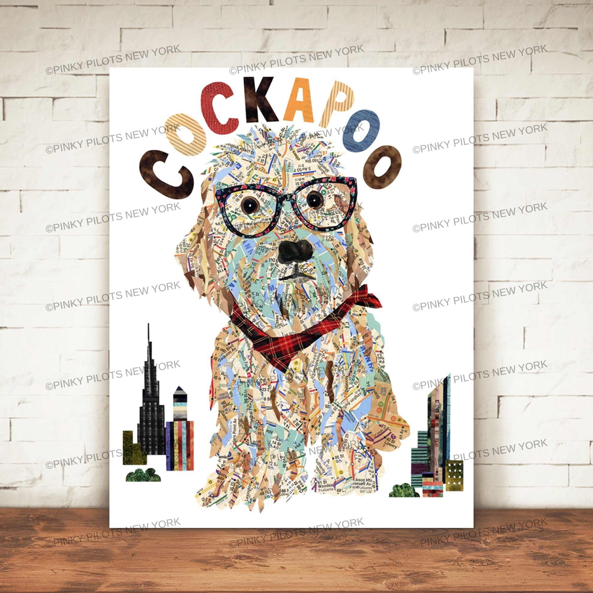 Map dog COCKAPOO /COCKAPOO ART PRINT