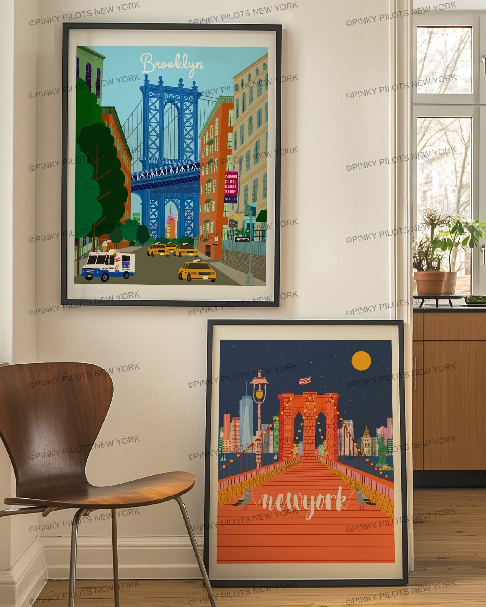 Dumbo Brooklyn New York Ilustration/ Brooklyn Dumbo Art