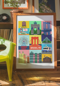 Brooklyn New York illustration /BROOKLYN ART/NEW YORK illustration/Brooklyn illustration/Brooklyn New York