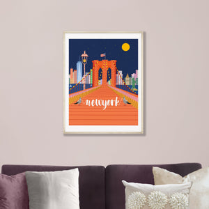 Brooklyn Bridge Art print/ Brooklyn Bridge/NYC art print/New York illustration /new york