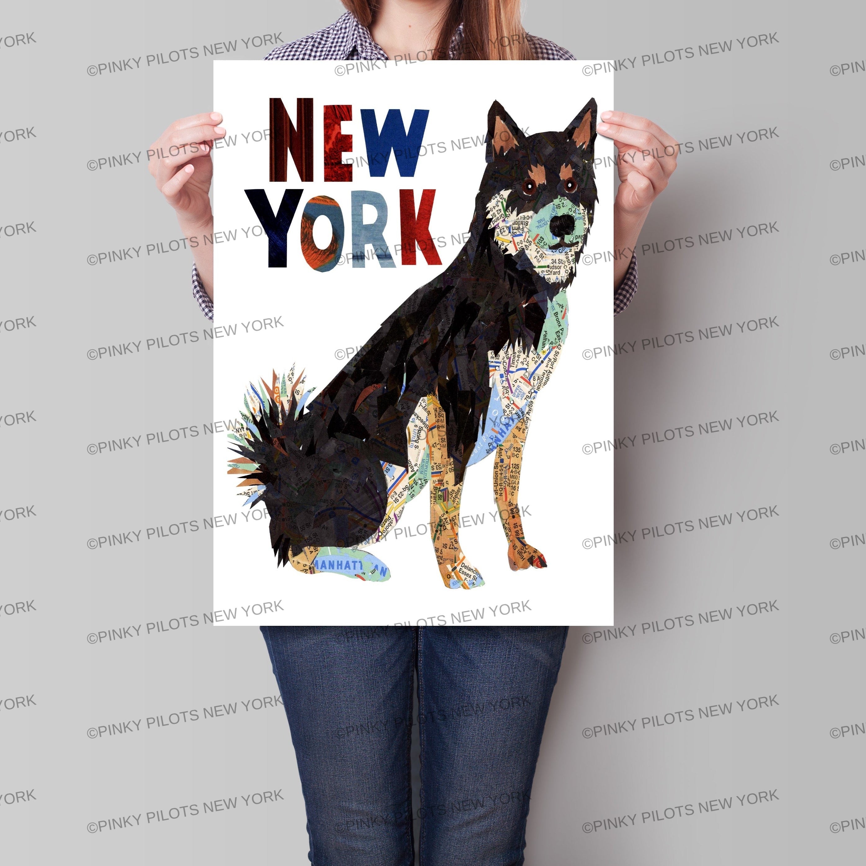 map dog SHIBA INU DOG ART