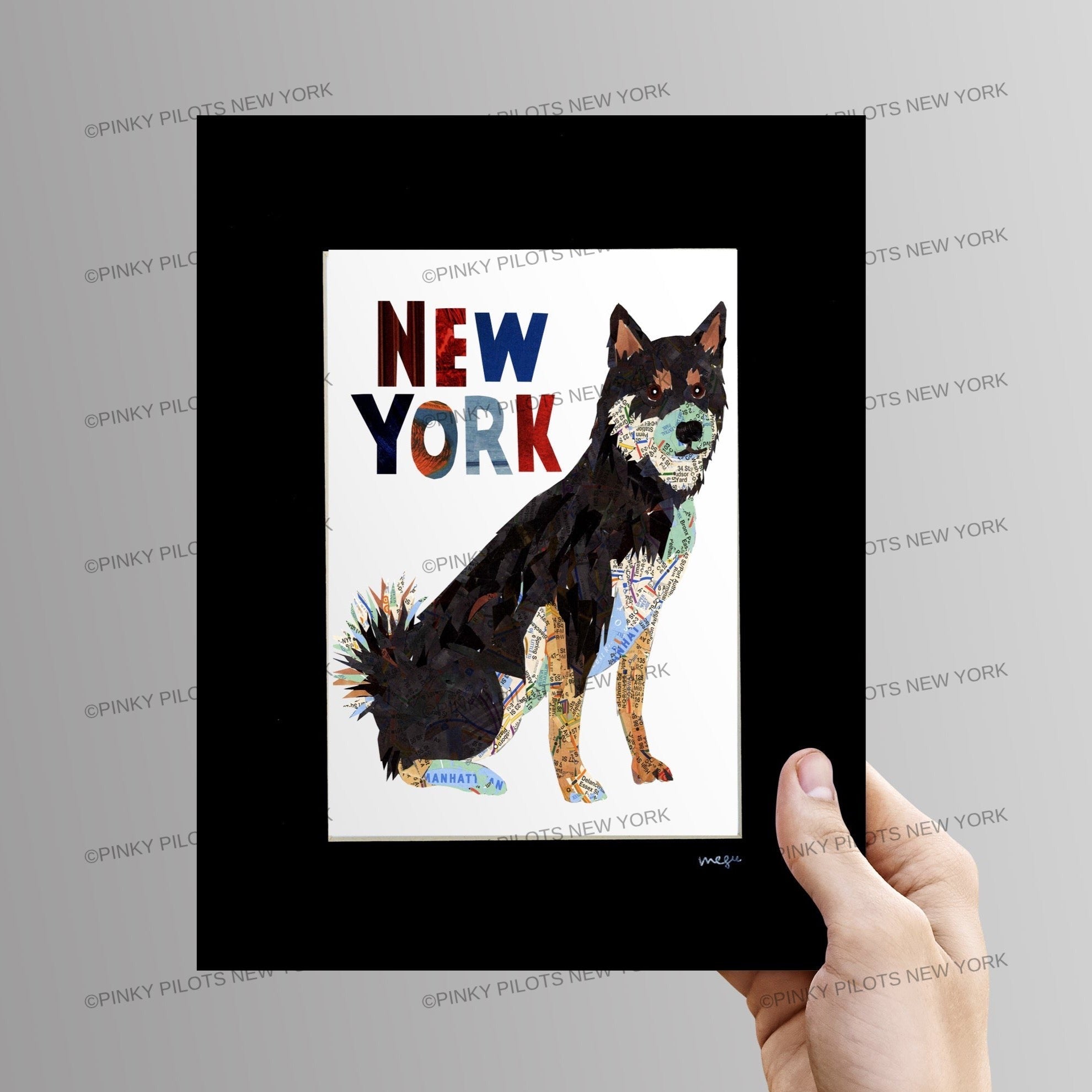 map dog SHIBA INU DOG ART