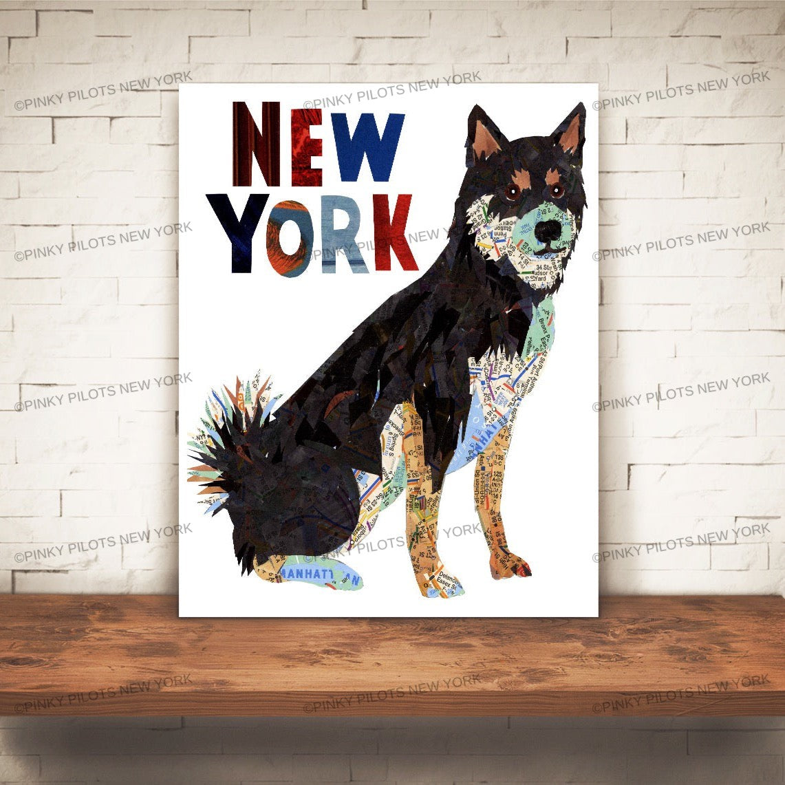 map dog SHIBA INU DOG ART