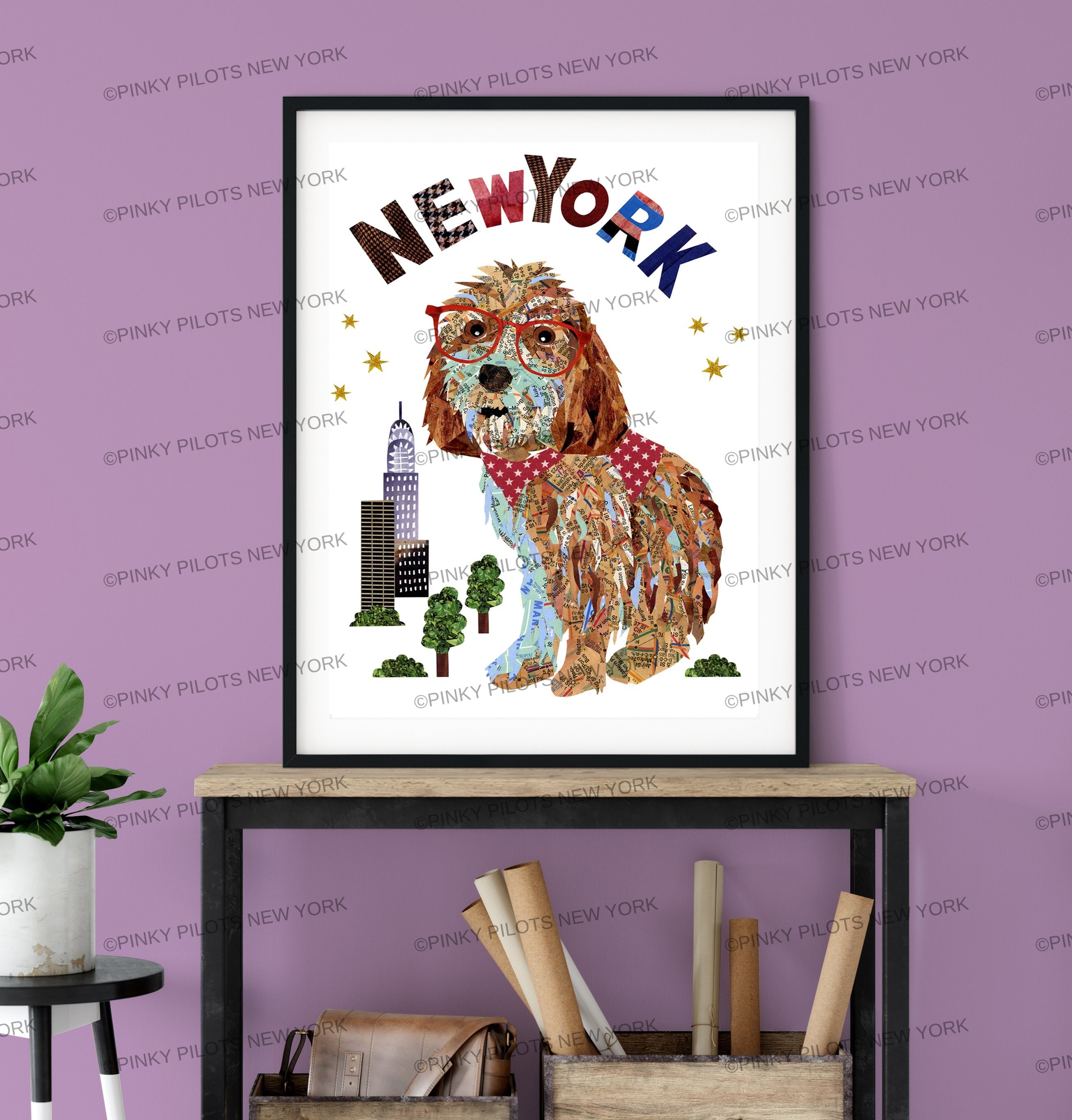 Map Dog CavaPoo Art