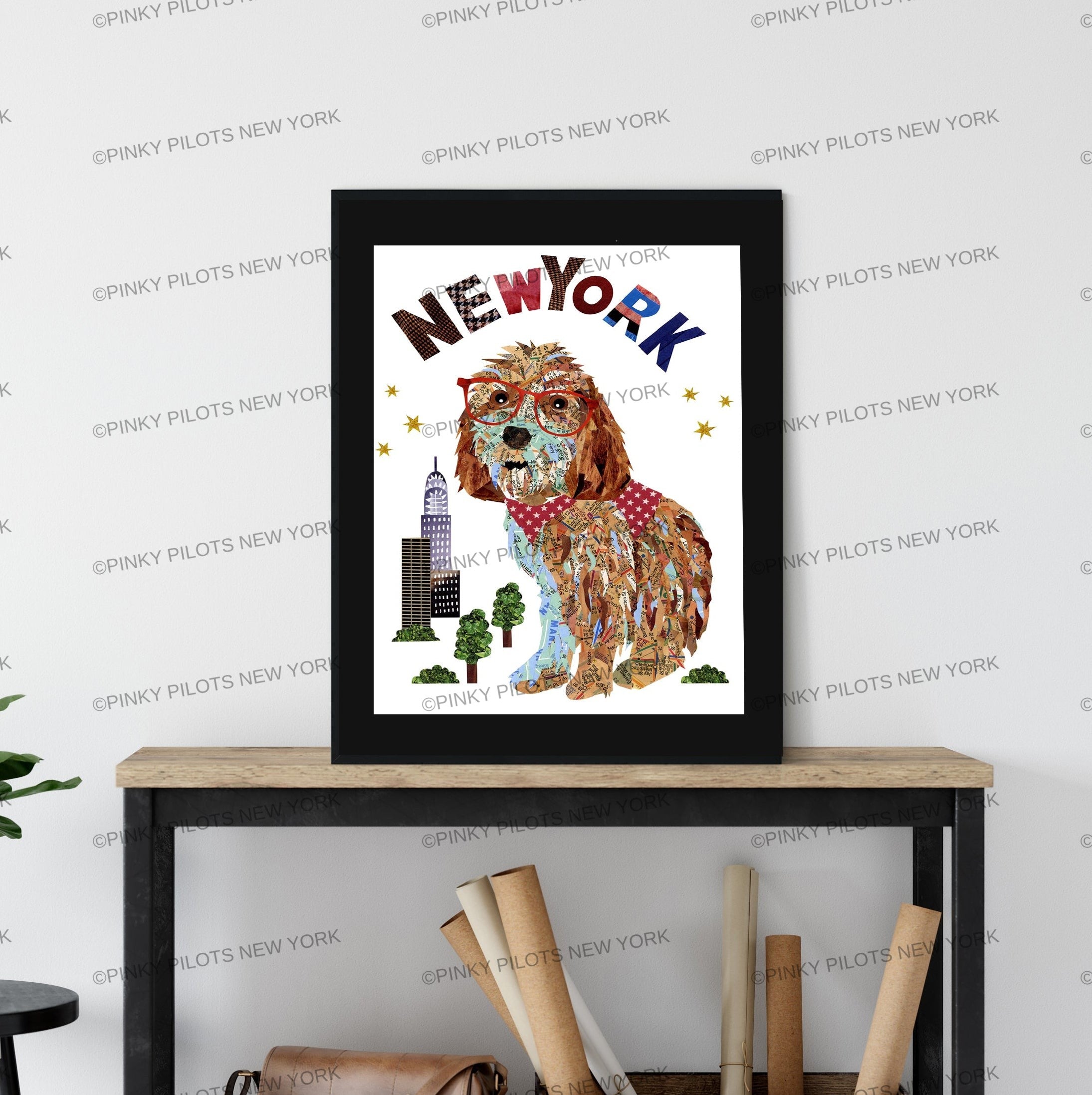 Map Dog CavaPoo Art