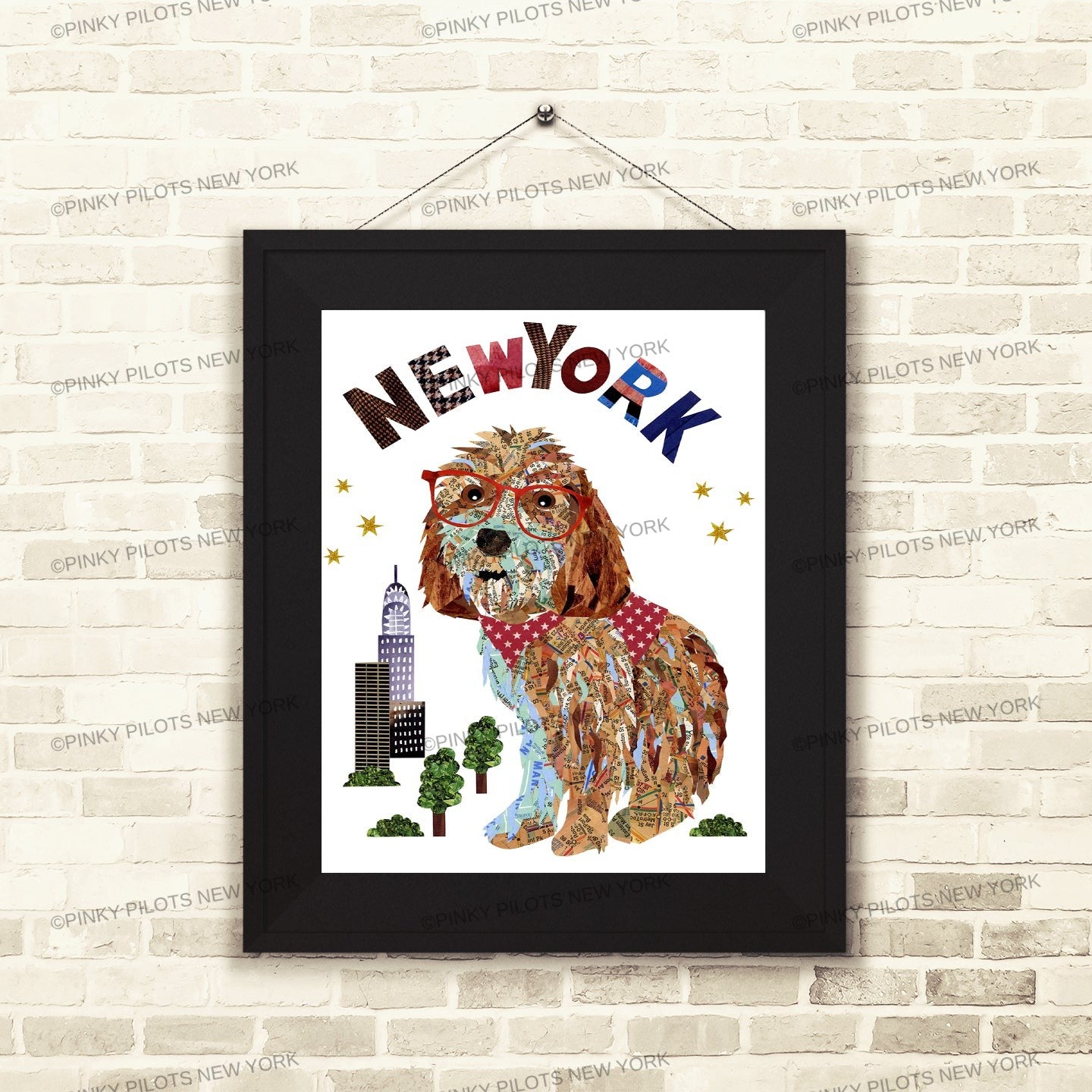 Map Dog CavaPoo Art