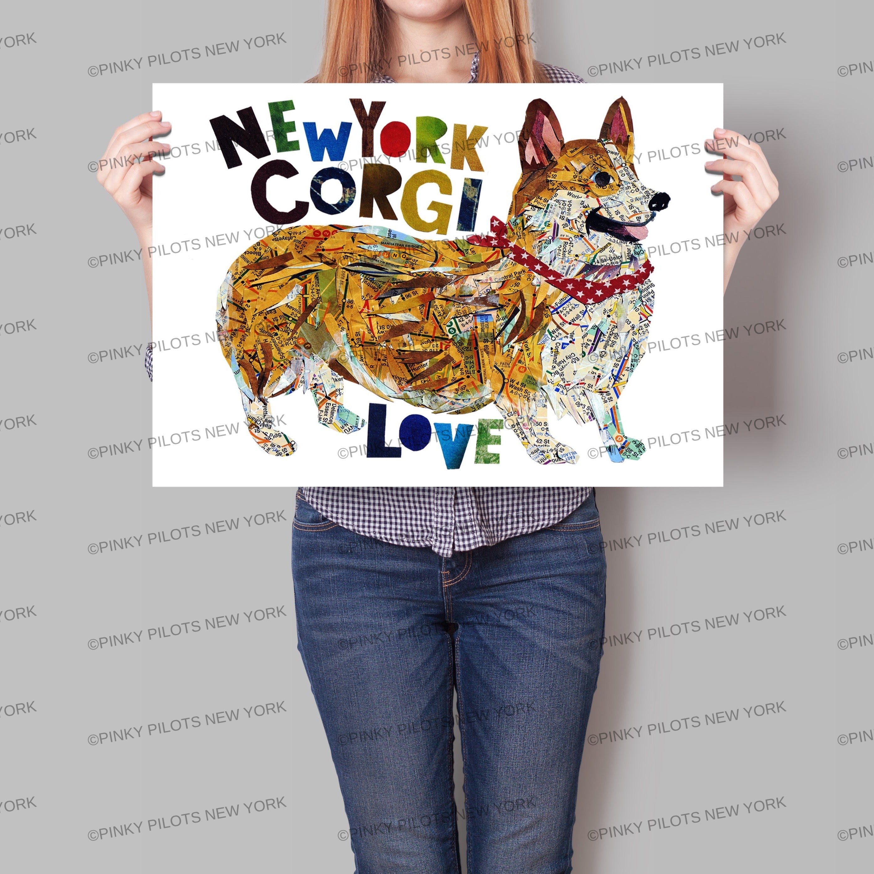 Map dog "Love Corgi dog"