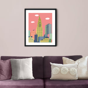 Chrysler Building PRINT /NYC art print/New York illustration/Chrysler Building art