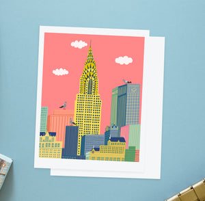 Chrysler Building PRINT /NYC art print/New York illustration/Chrysler Building art