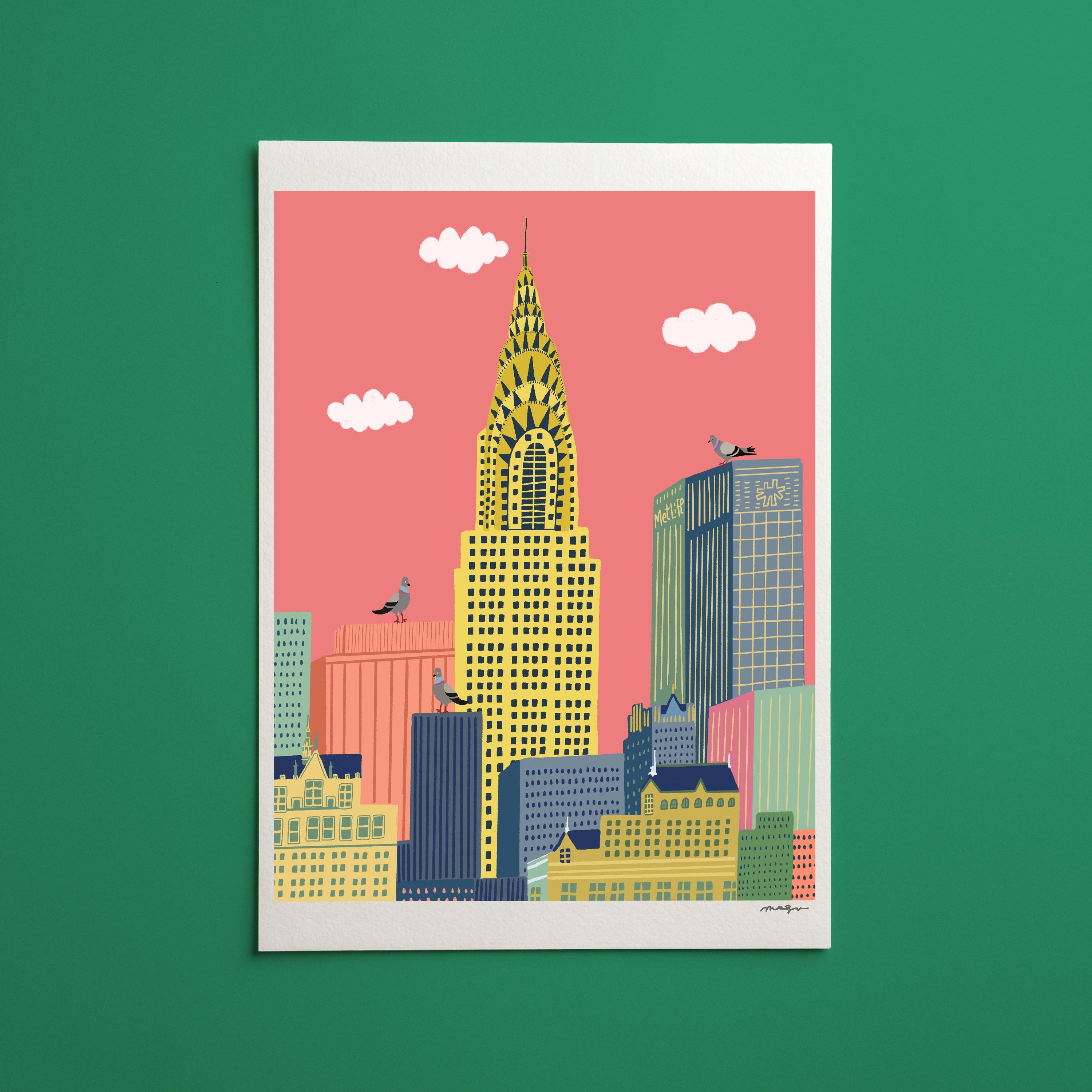 Chrysler Building PRINT /NYC art print/New York illustration/Chrysler Building art