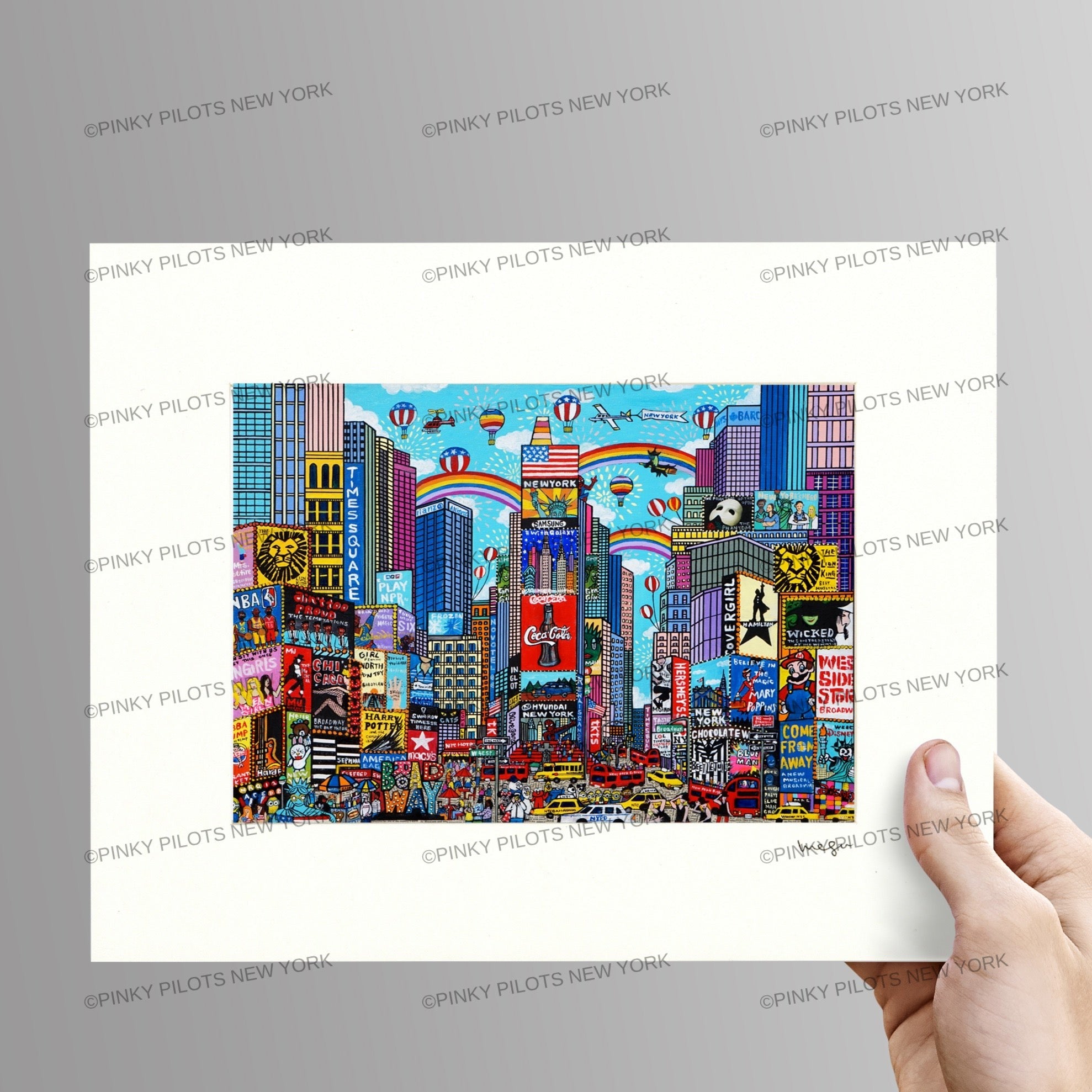 "The outstanding city of lights''  Times square New York Art