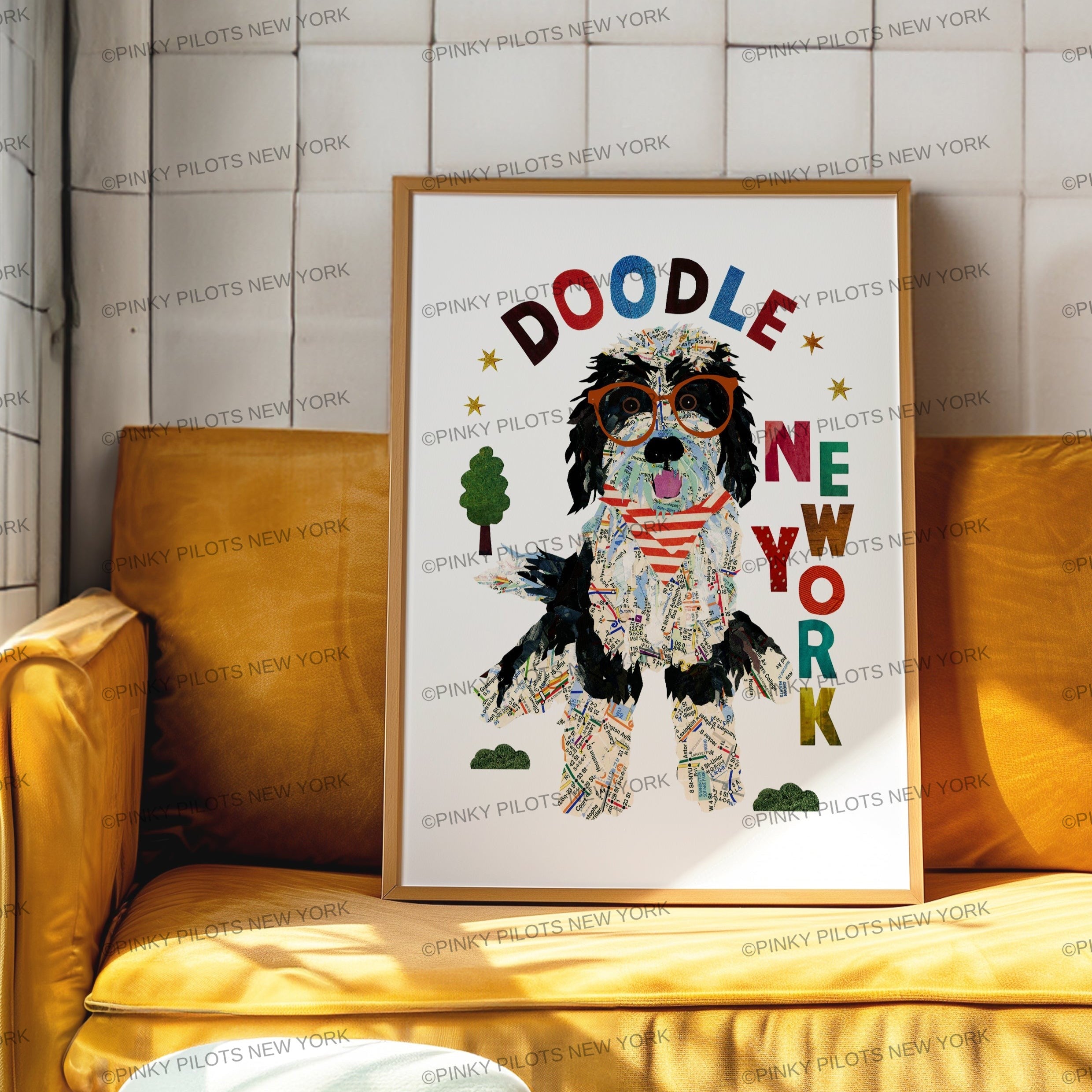 Bernedoodle dog art print