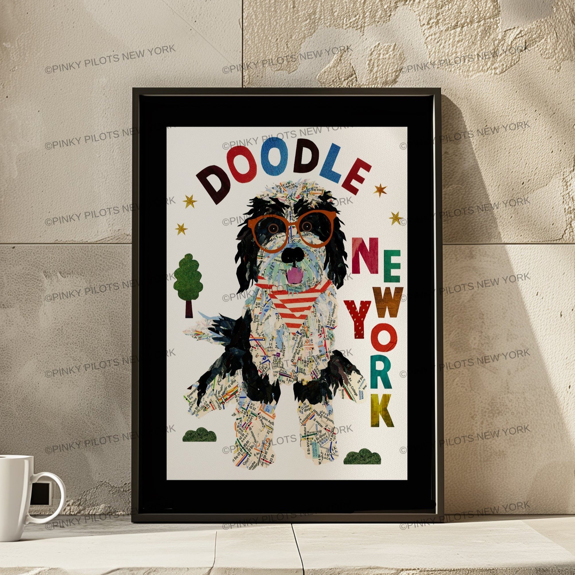 Bernedoodle dog art print