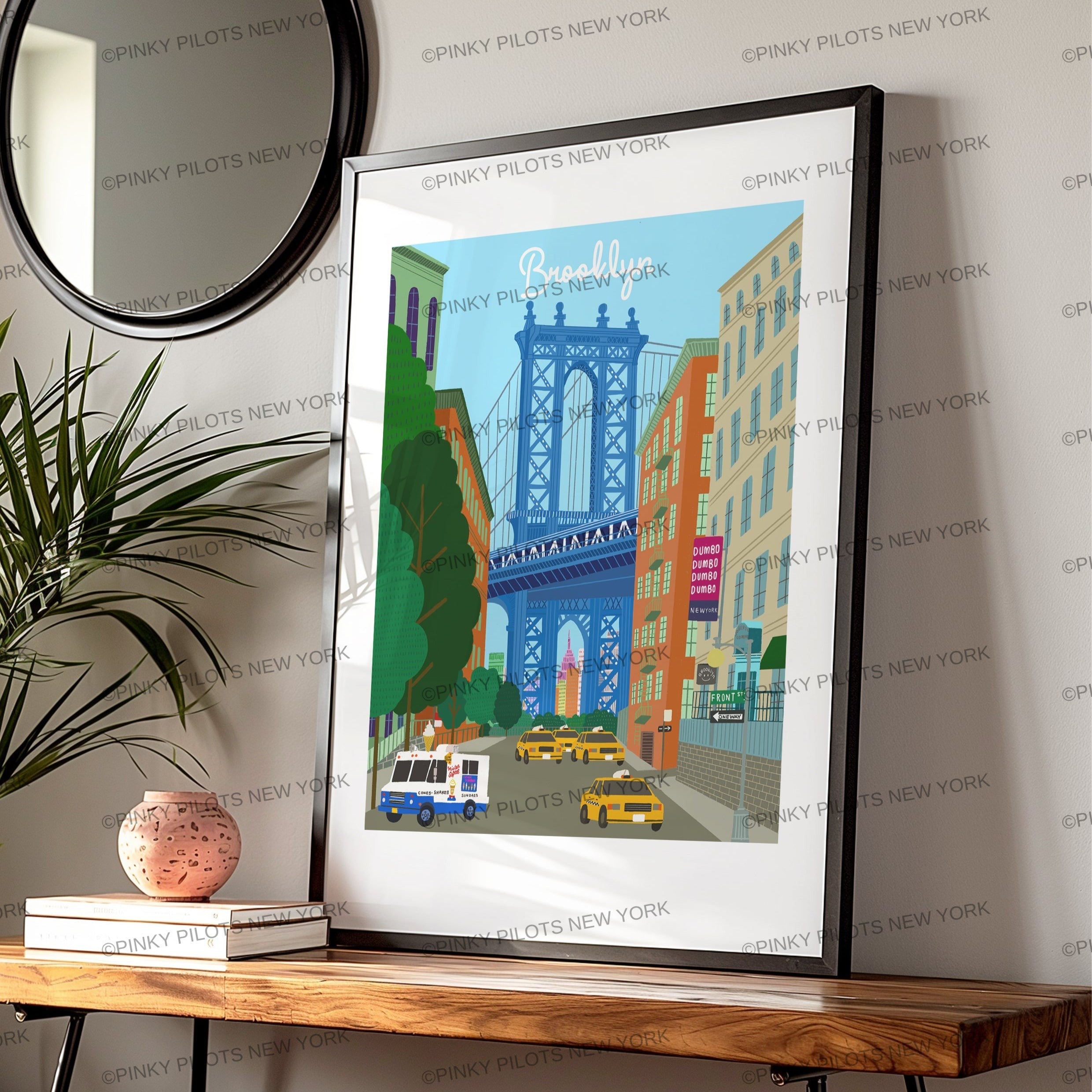 Dumbo Brooklyn New York Ilustration/ Brooklyn Dumbo Art