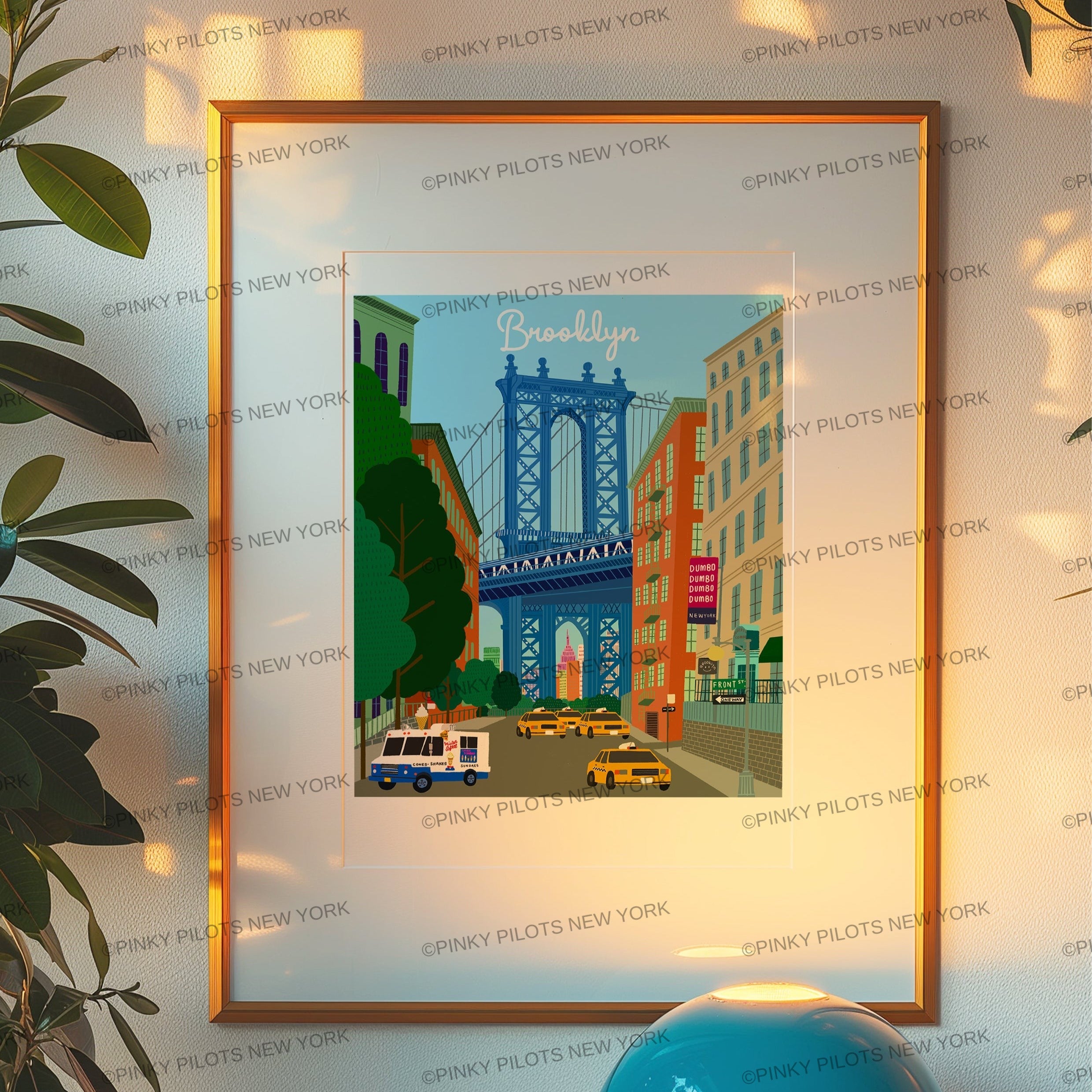 Dumbo Brooklyn New York Ilustration/ Brooklyn Dumbo Art